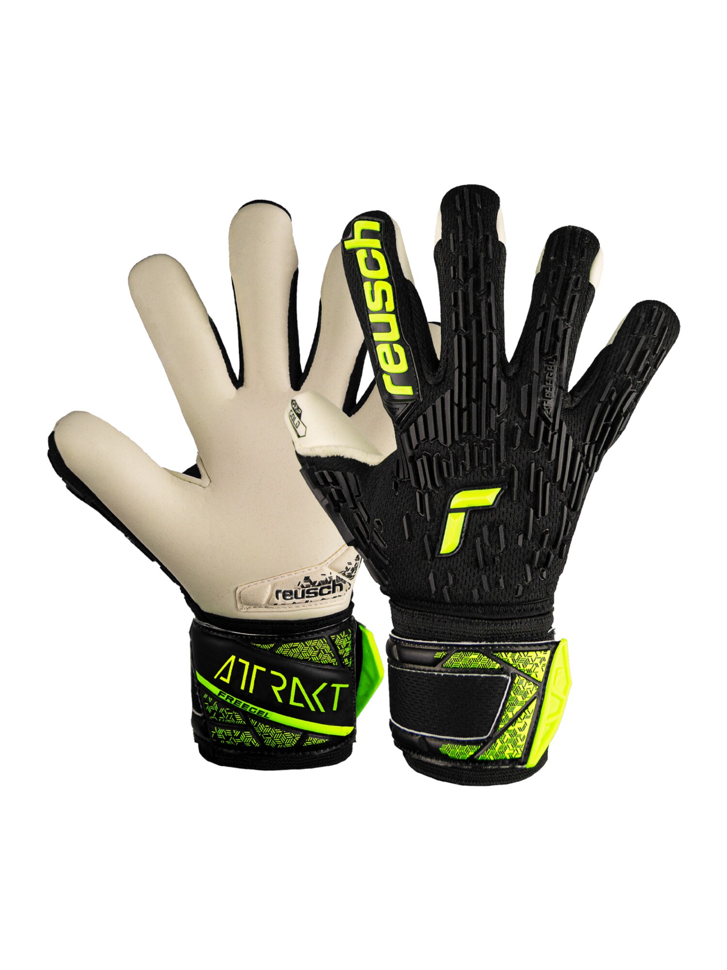 REUSCH Mănuși sport Attrakt Freegel  bej / galben neon / negru
