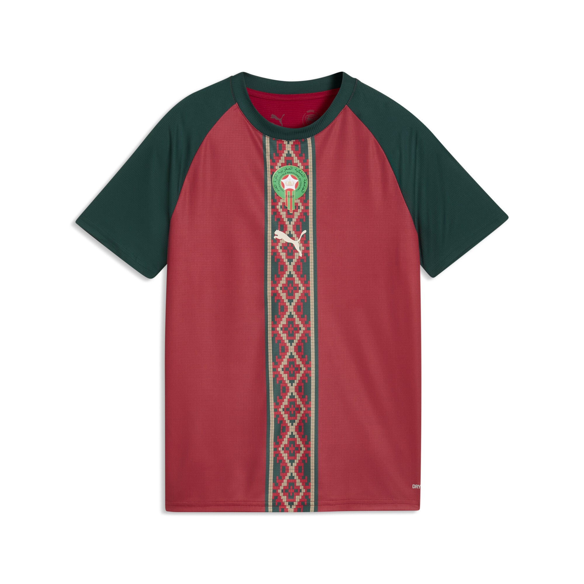 Puma Functioneel Shirt 'Marokko' Ecru / Donkergroen / Donkerrood