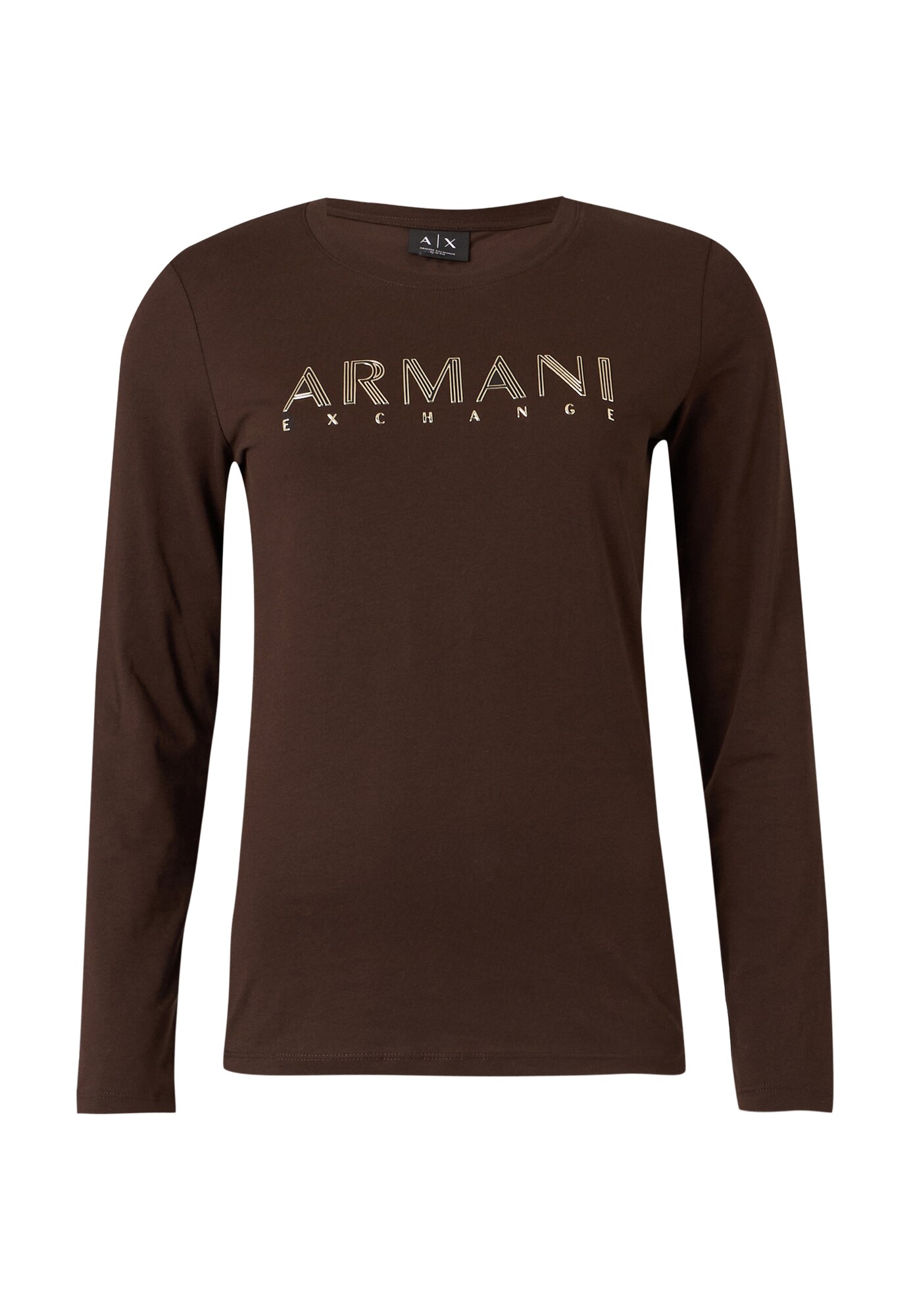 ARMANI EXCHANGE Tričko  hnedá / zlatá