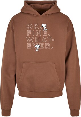 Merchcode Sweatshirt ‘Peanuts – Ok Fine Whatever’ Bruin / Wit