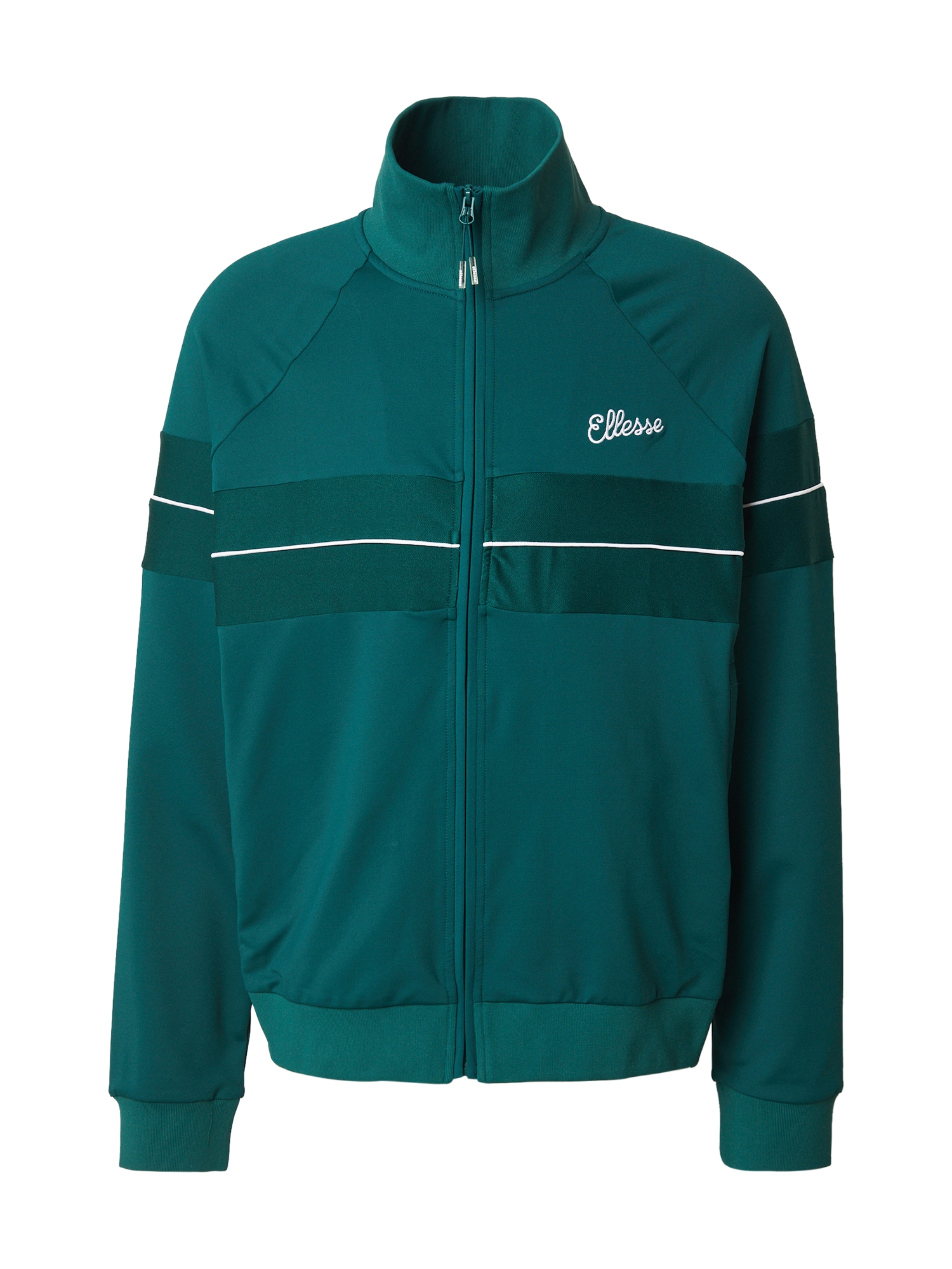 ELLESSE Tepláková bunda tmavozelená / biela