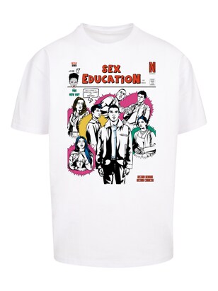 F4NT4STIC Shirt ‘Sex Education Magazine Netflix TV Series’ Pink / Rood / Zwart / Wit