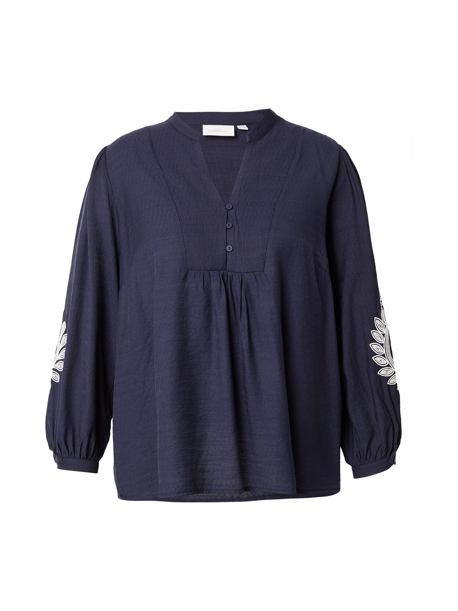 ONLY Carmakoma Bluză 'CARKANA'  albastru închis / alb