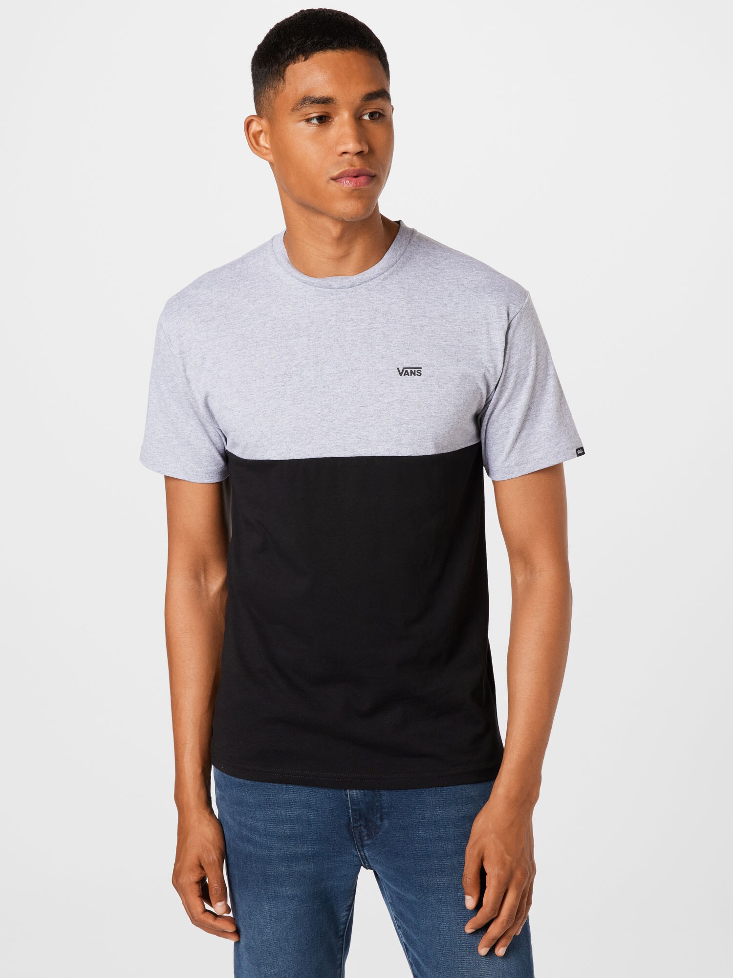 VANS Póló  világosszürke / fekete termék 2. képe
