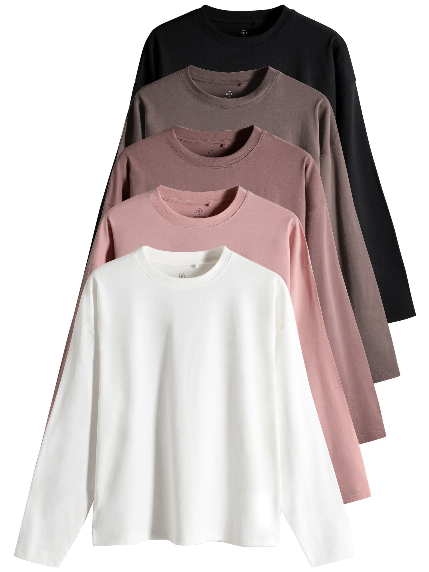 The Set Tricou  ombră / mauve / roz pal / negru / alb