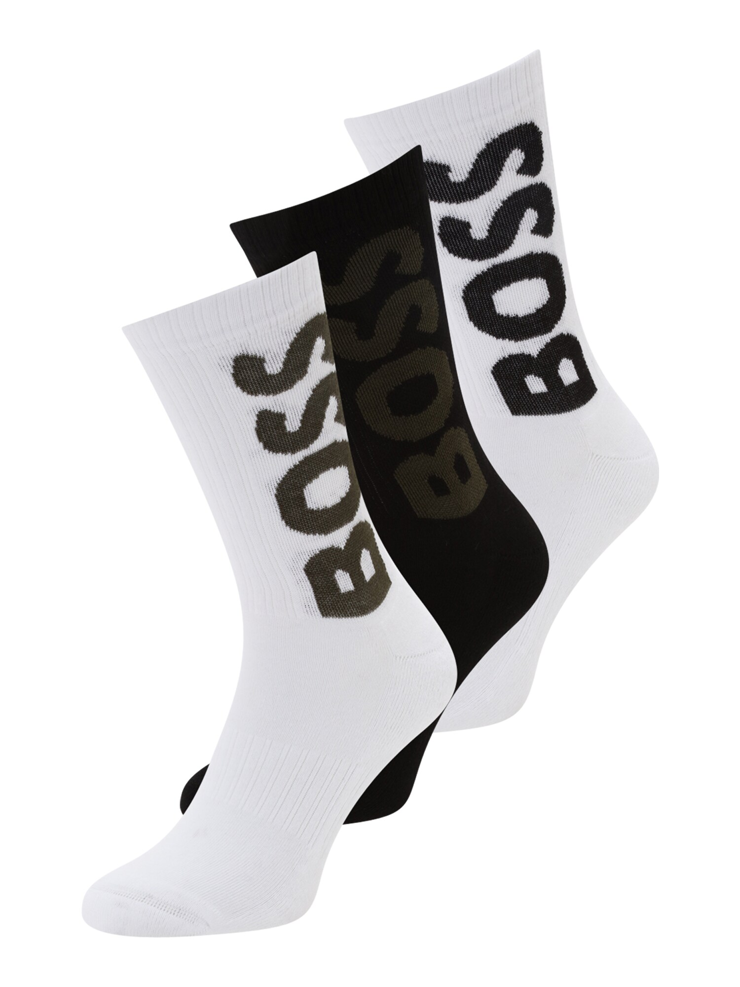 BOSS Șosete  oliv / negru / alb murdar