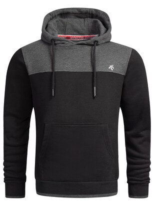 Alessandro Salvarini Sweatshirt ‘Duori’ Grijs gemêleerd / Zwart / Wit