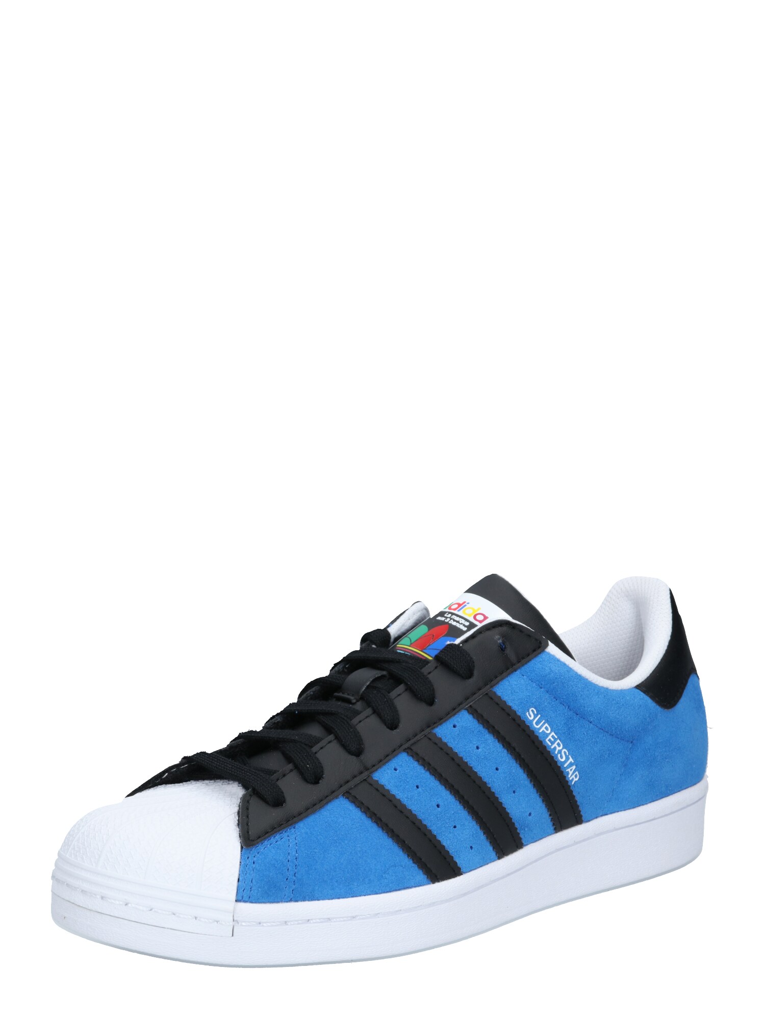 ADIDAS ORIGINALS Sportbačiai be auliuko 'SUPERSTAR'  balta / mėlyna / juoda