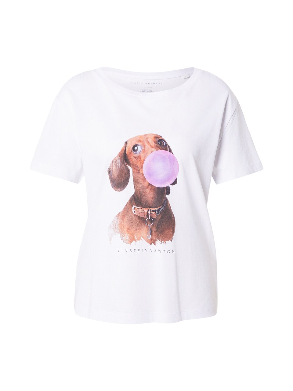 T-shirt 'Bubble Dackel' brun / lila