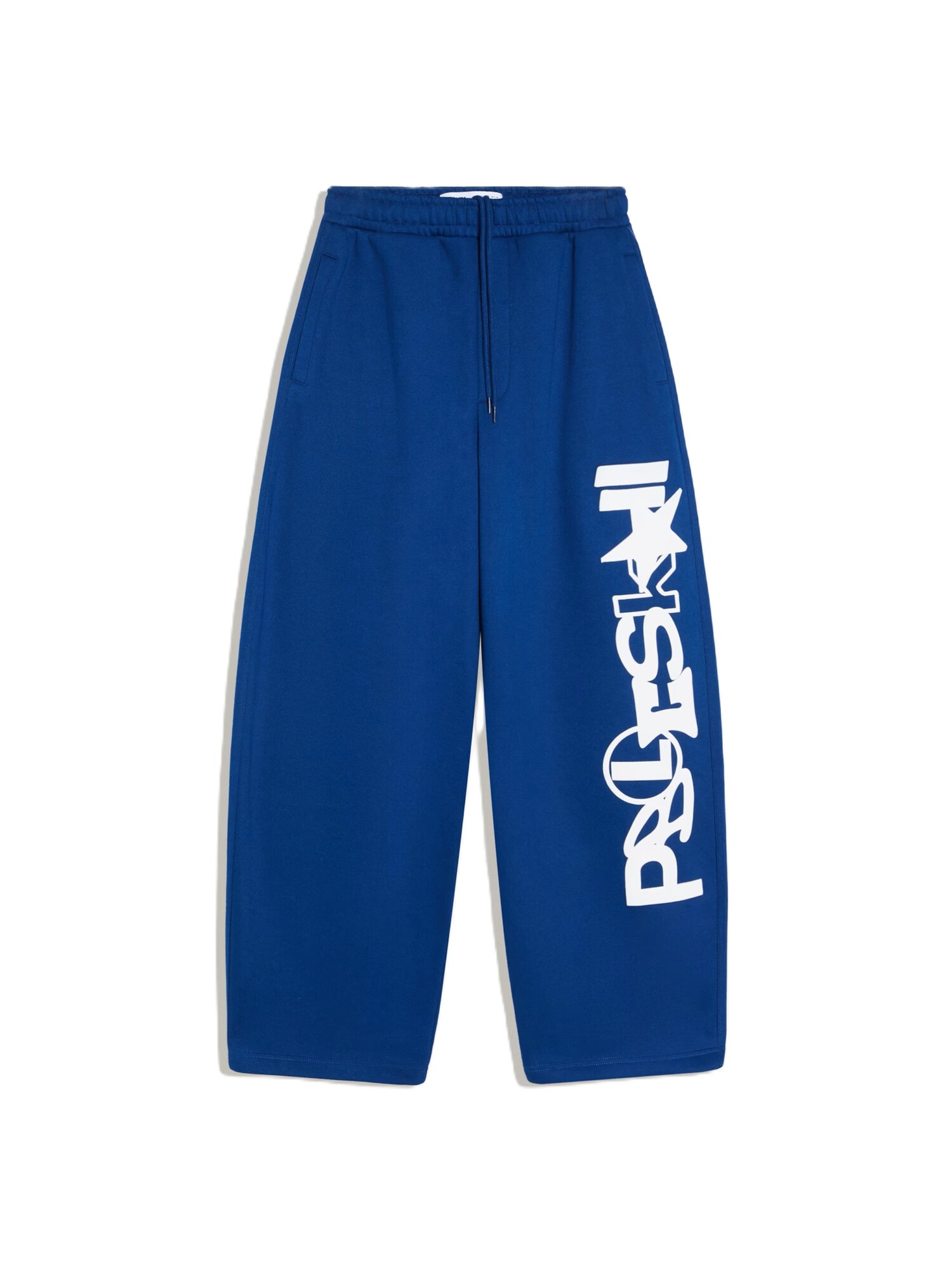 Bershka Pantaloni albastru / alb