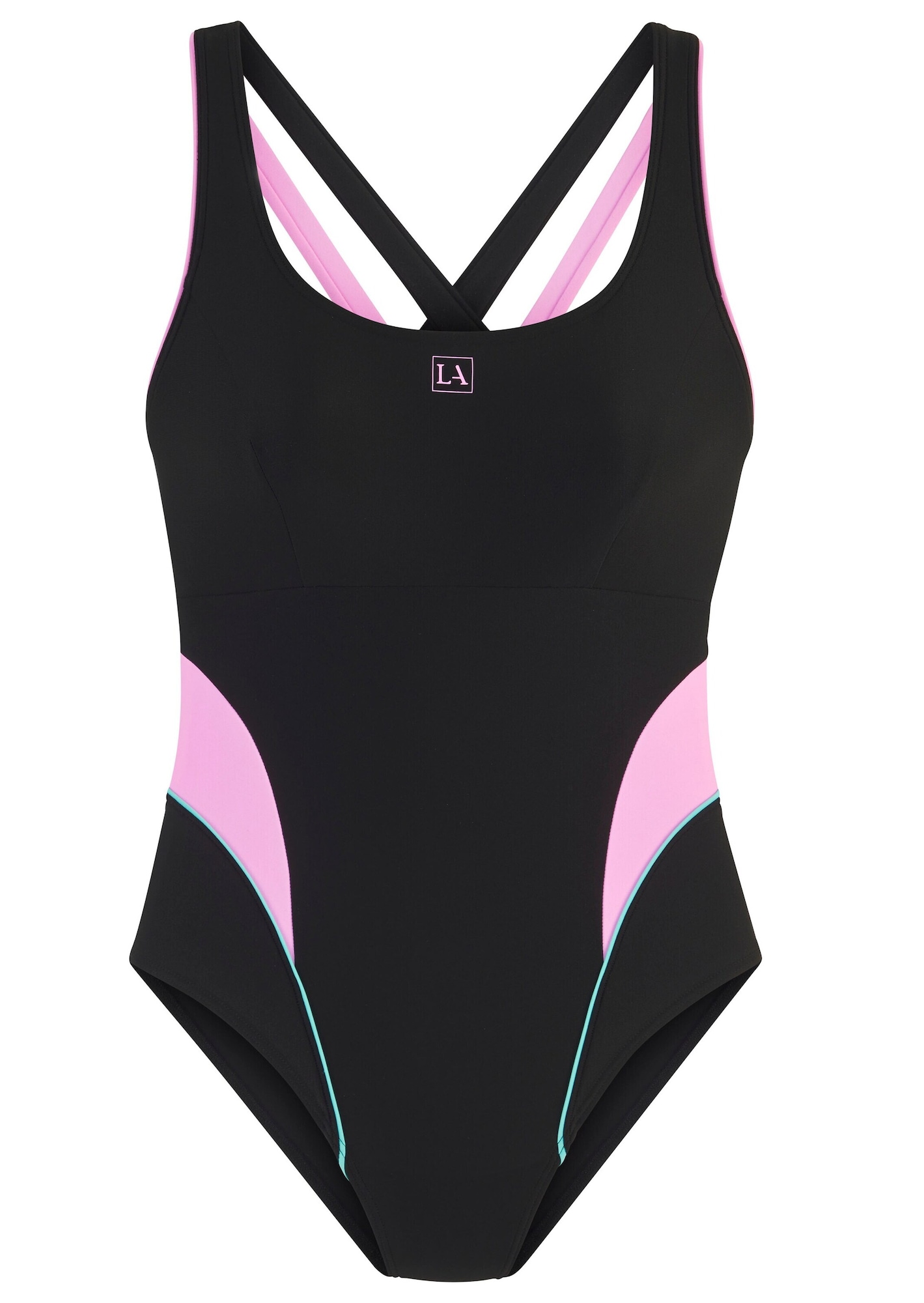LASCANA ACTIVE Costum de baie sport  negru / alb