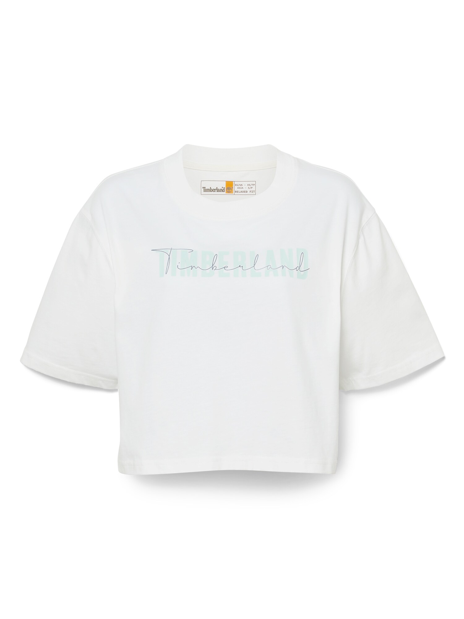 TIMBERLAND Tricou Cropped  albastru pastel / negru / alb