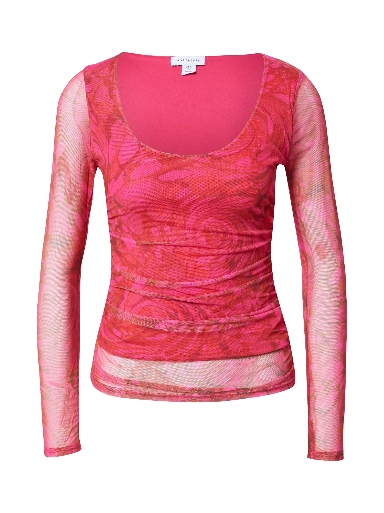 Warehouse Marškinėliai 'Jemma Lewis' rožinė / raudona / tamsiai rožinė