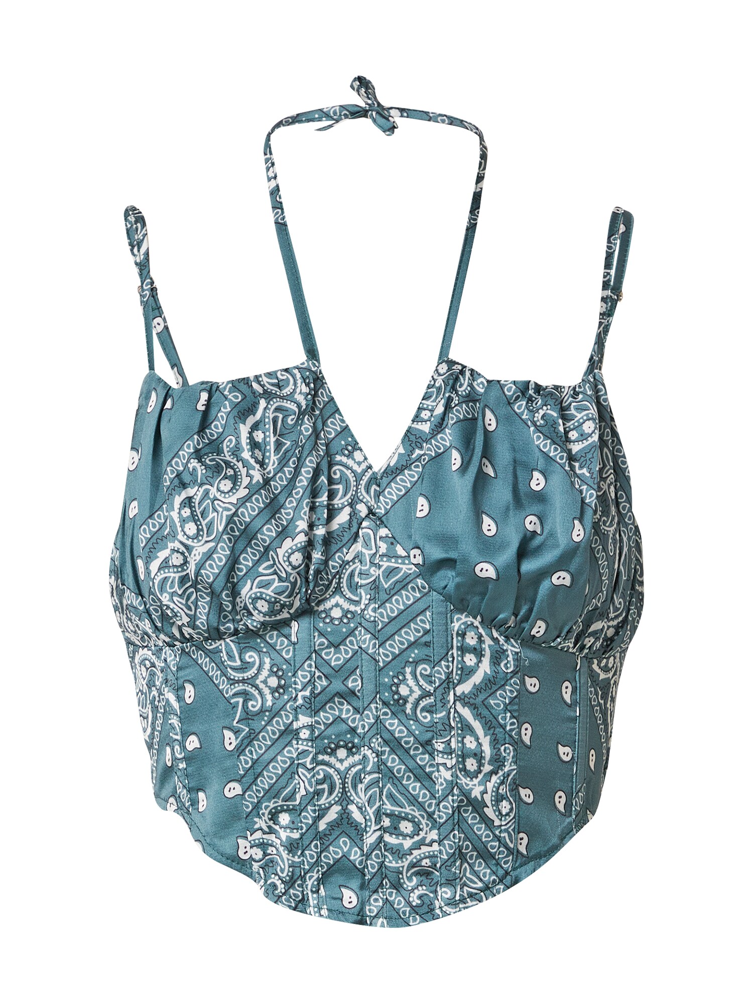 Missguided Top  nefritová / čierna / biela