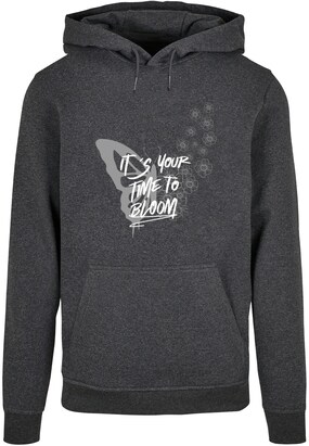 Merchcode Sweatshirt ‘It´s Your Time To Bloom’ Donkergrijs / Wit