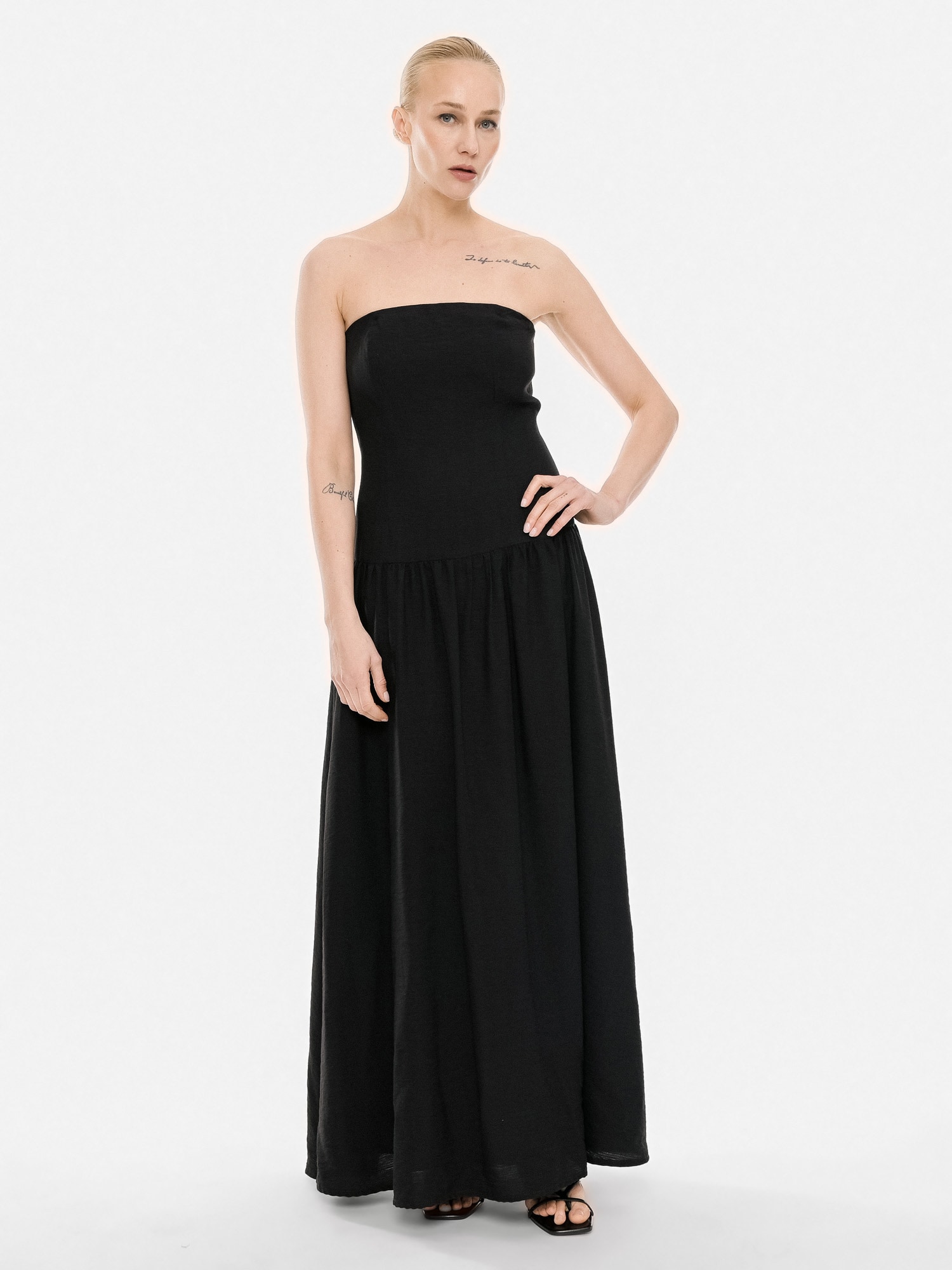 4TAILORS Rochie Ringline negru