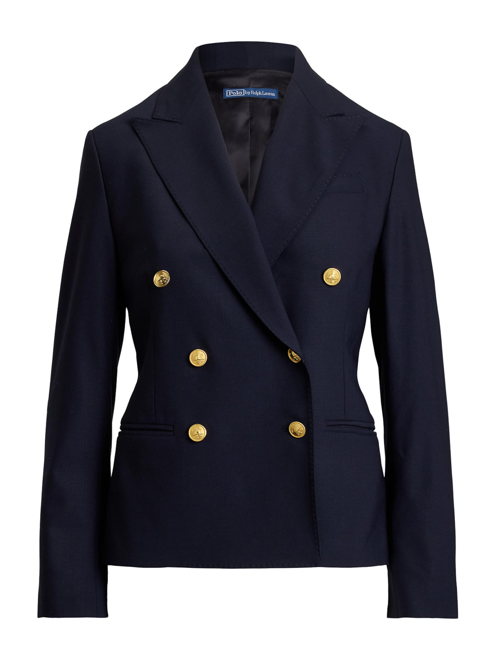 Polo Ralph Lauren Croppad blazer marinblå dubbelknäppt dam – bild 2