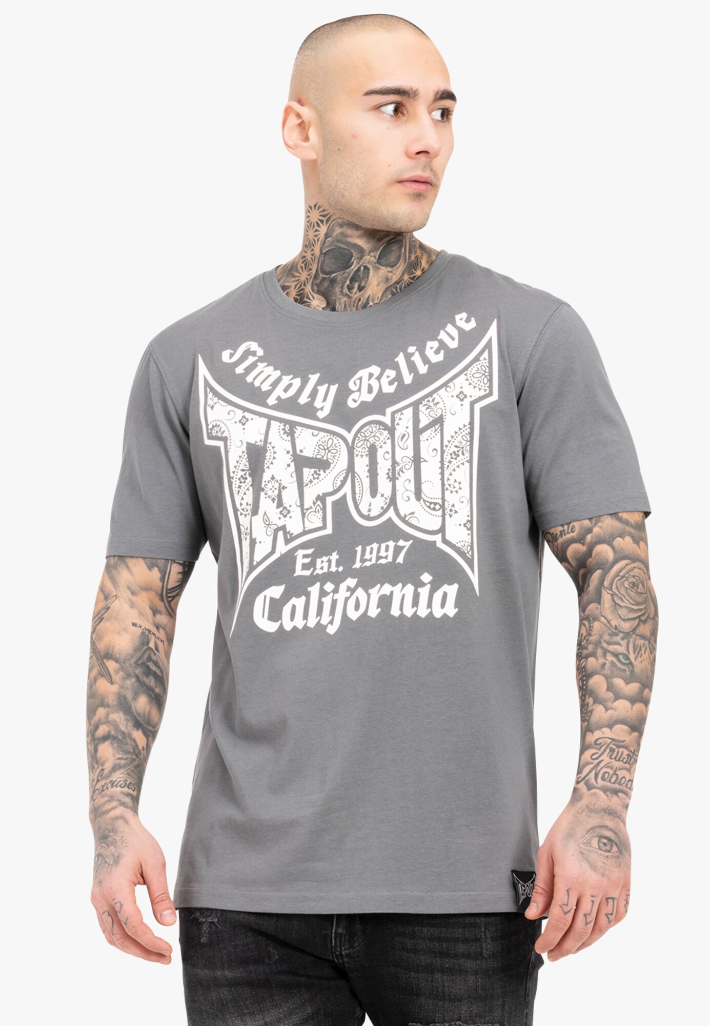 Tapout Póló 'HAILY BE'  szürke / fehér termék 2. képe