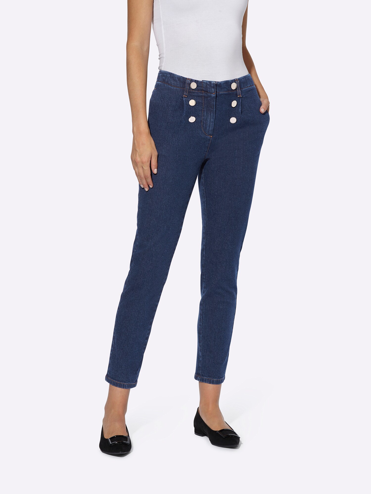 heine Pantaloni cu cute  albastru denim