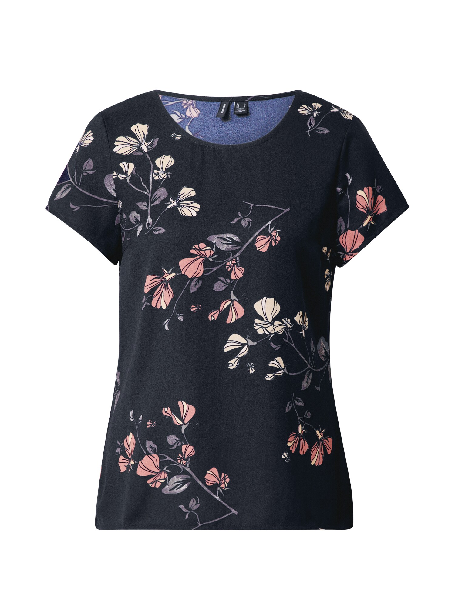 VERO MODA Marškinėliai 'Hallie'  tamsiai mėlyna / rožinė