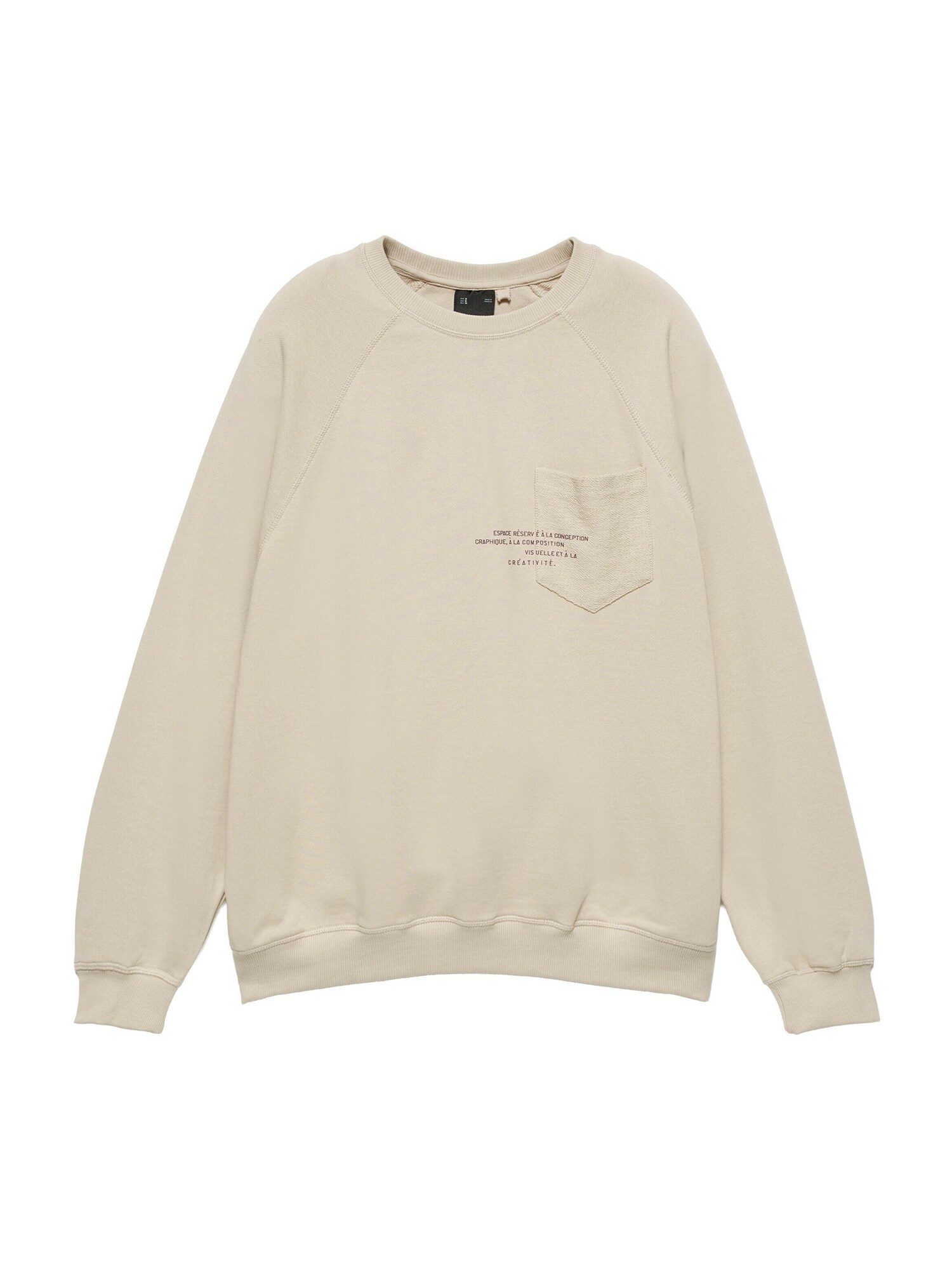 Pull&Bear Bluză de molton crem / negru