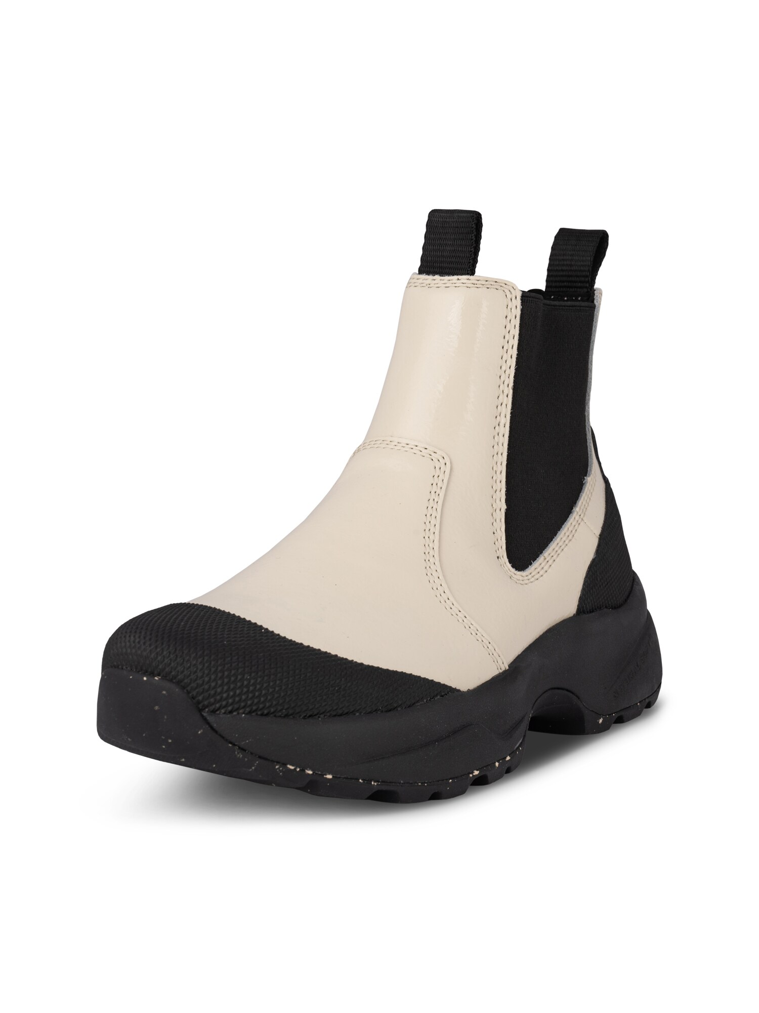 Woden Chelsea Boots 'Hega Patent' Crème / Zwart