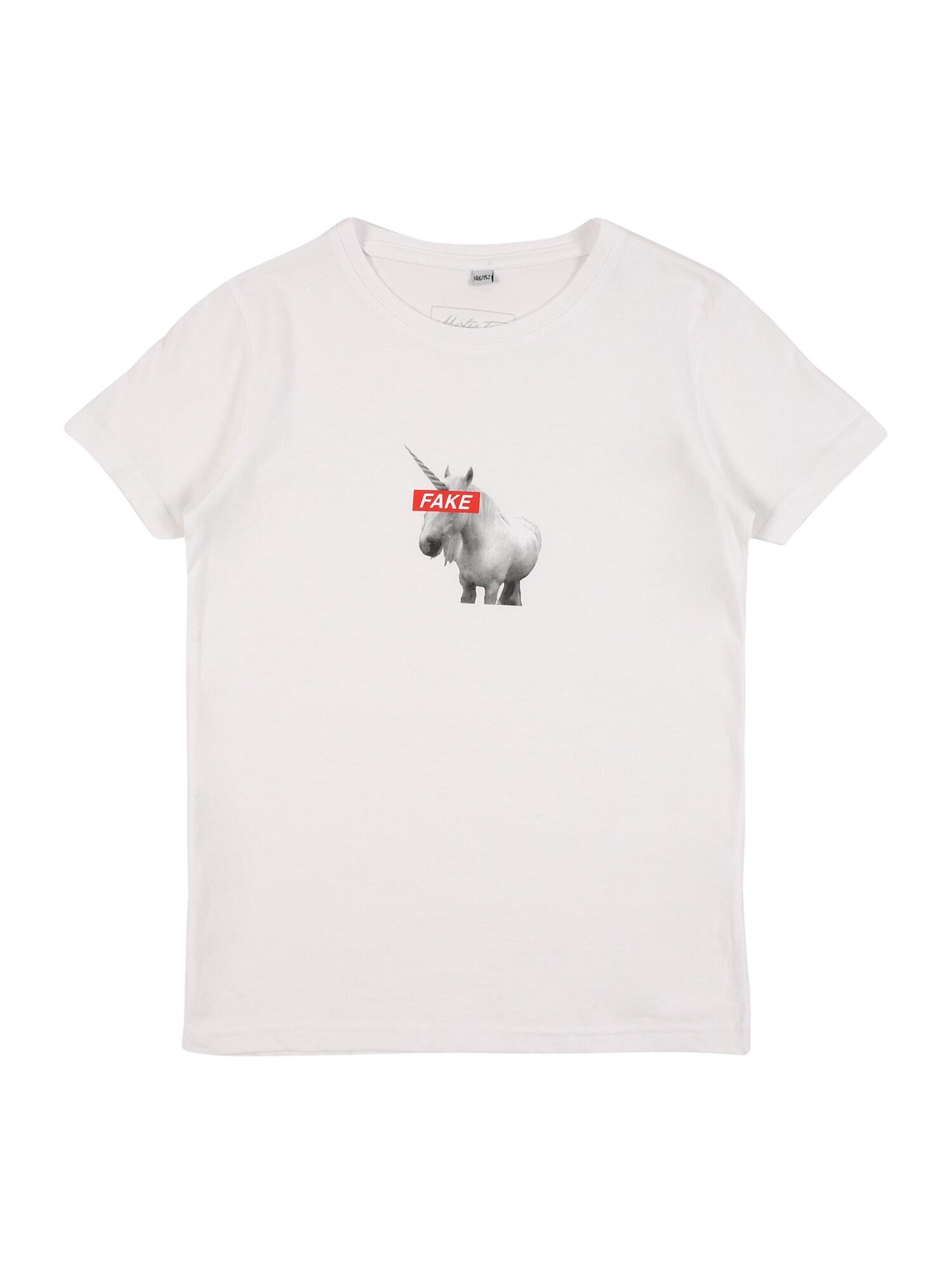Mister Tee Marškinėliai ' Fake Unicorn '  balta / pilka / raudona