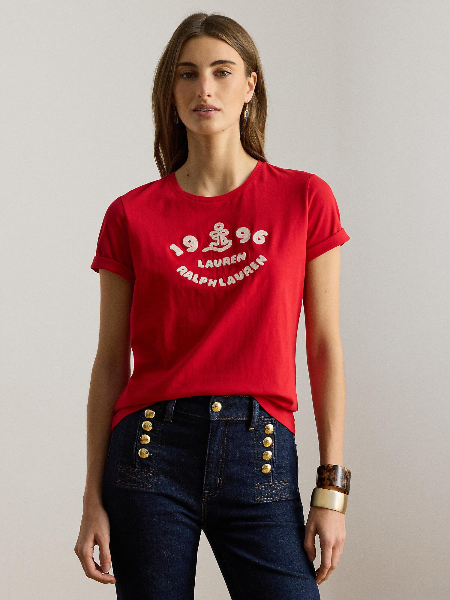 Lauren Ralph Lauren Camiseta rojo / blanco – imagen 2