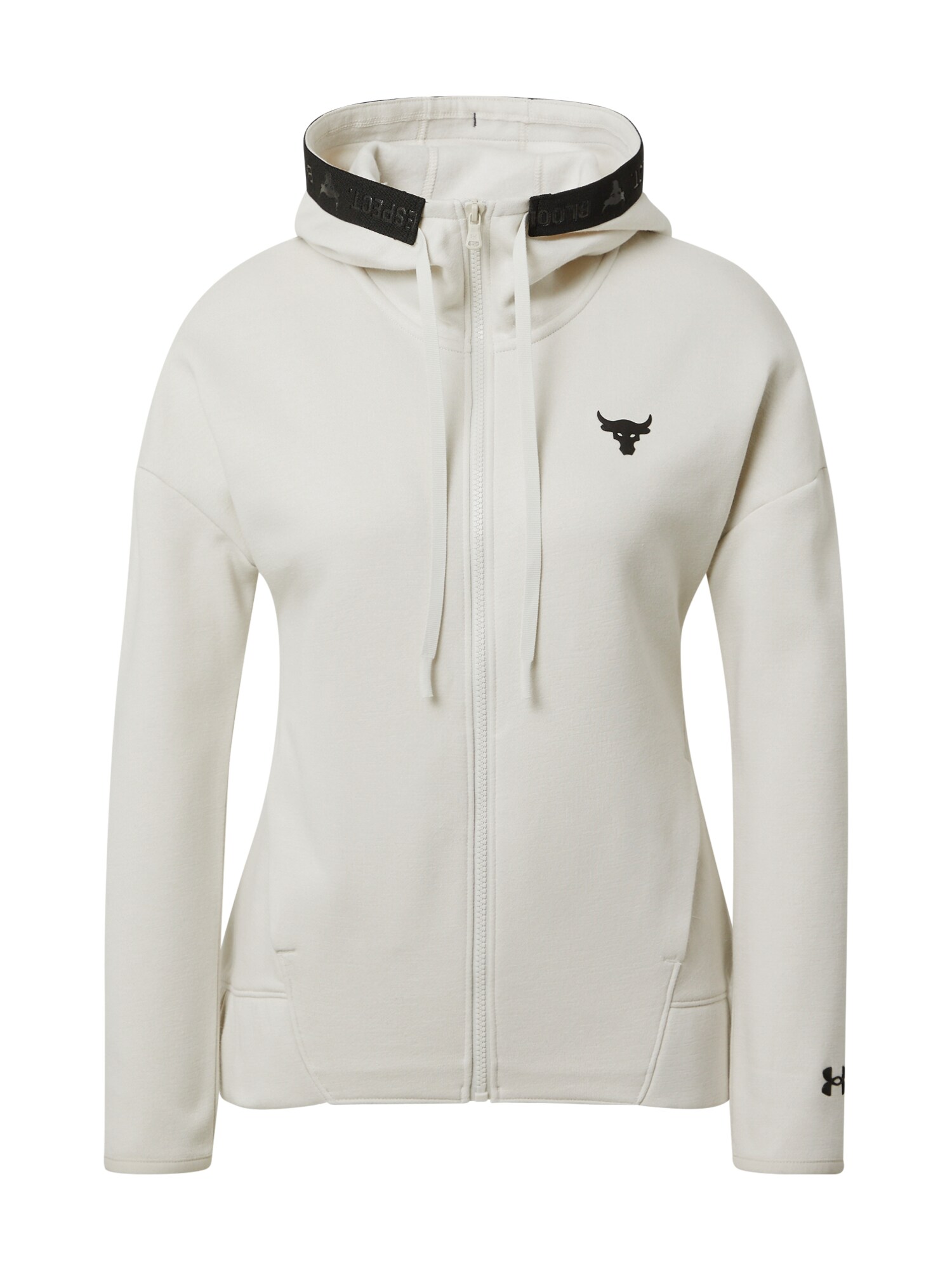 UNDER ARMOUR Funkcinis flisinis džemperis 'UA Project Rock'  balta / juoda