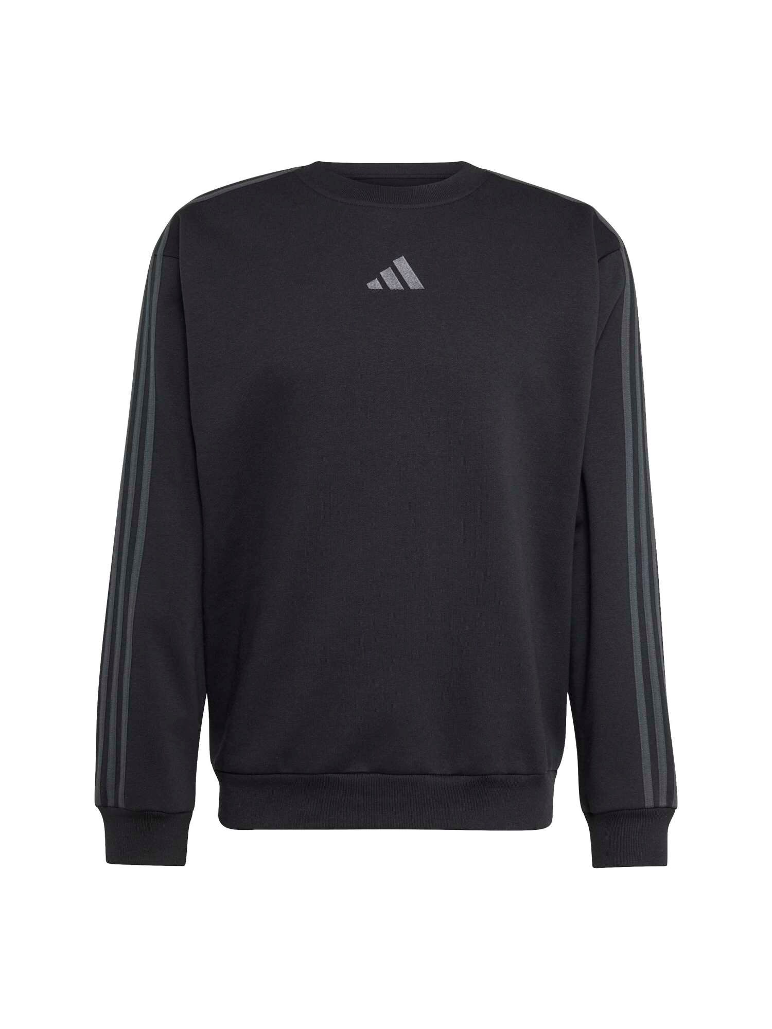 ADIDAS SPORTSWEAR Hanorac sport Essentials 3-Stripes Fleece gri / negru