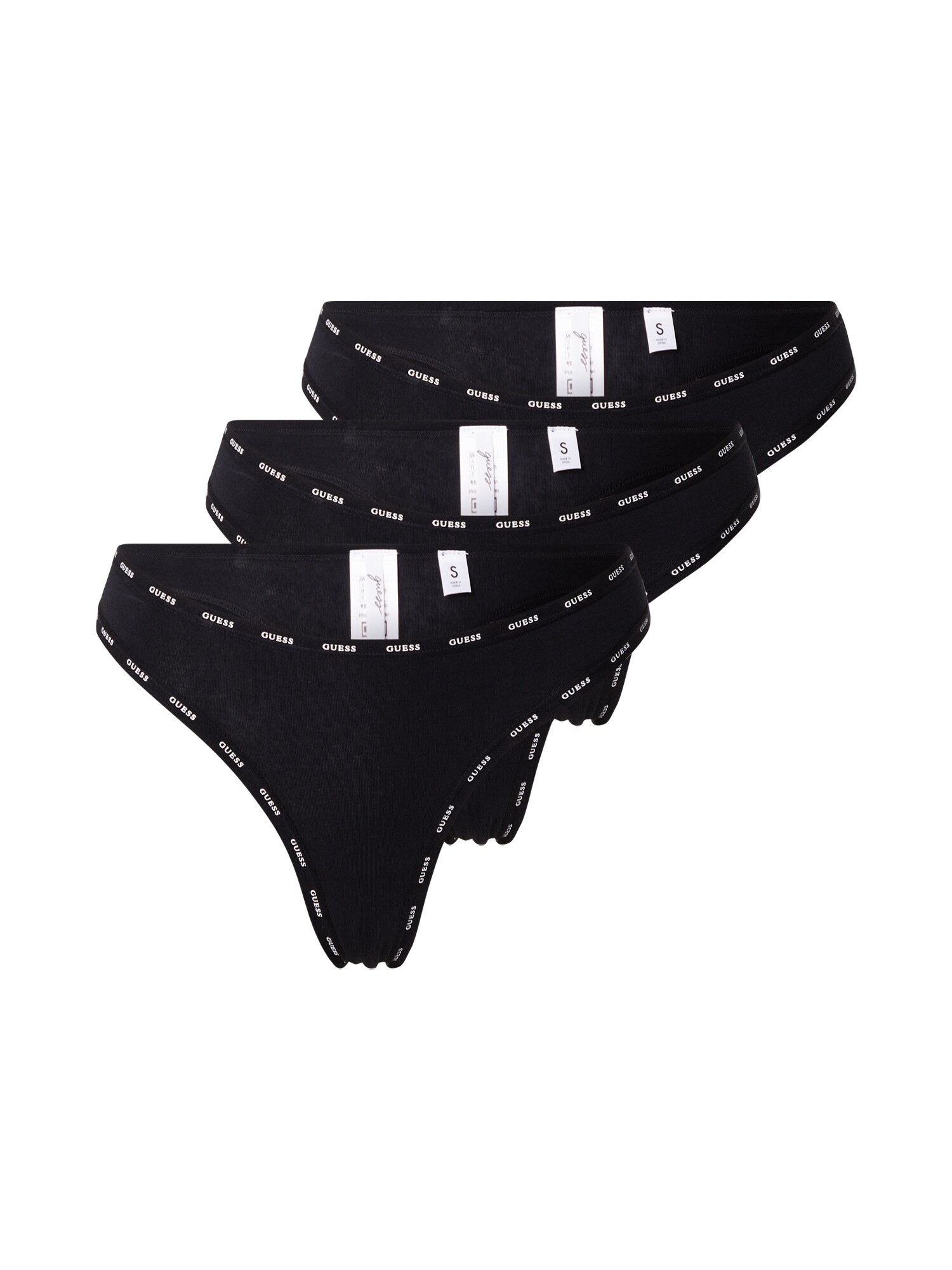 GUESS Tanga  negru / alb