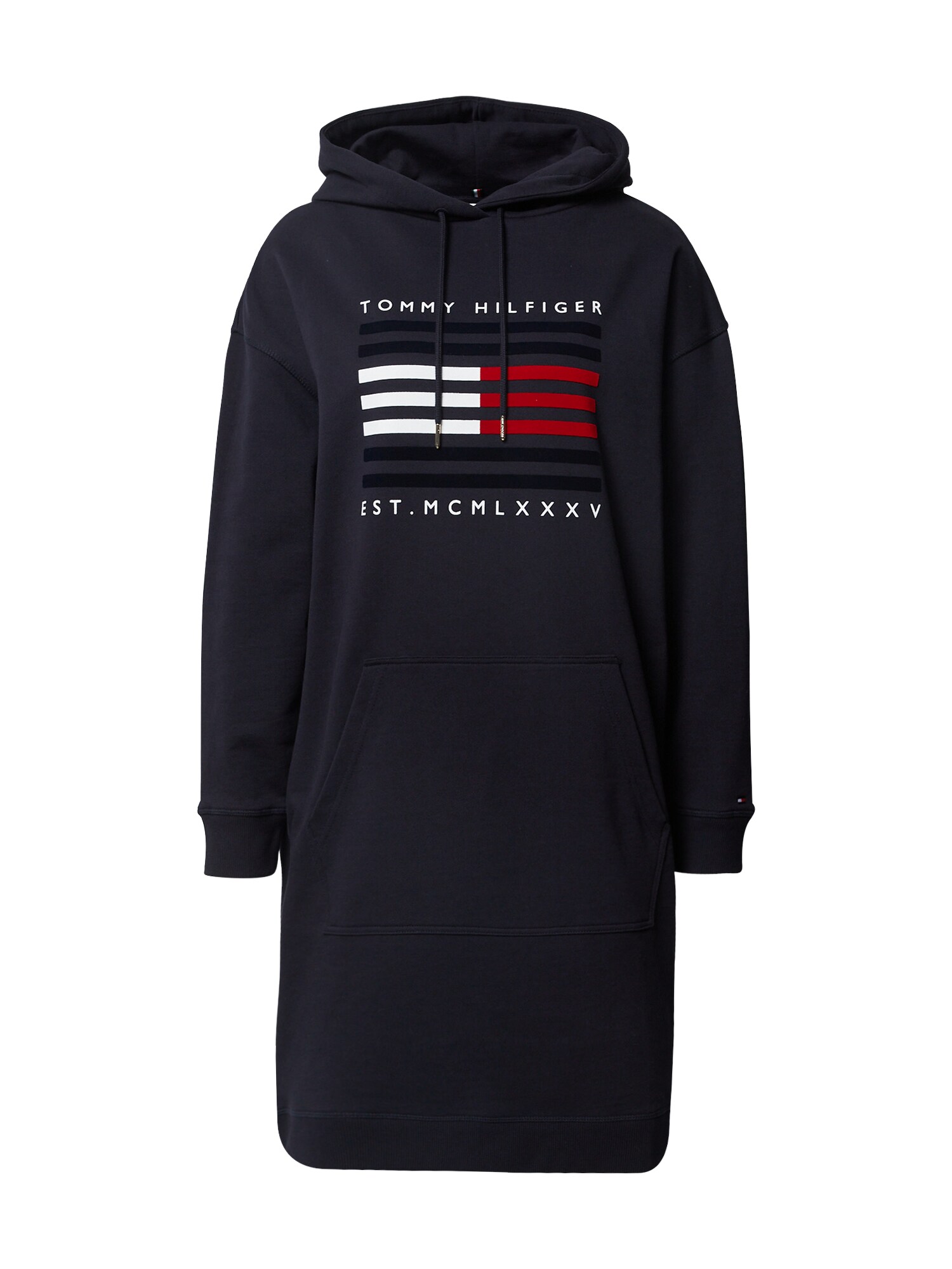 TOMMY HILFIGER Megztinis be užsegimo  tamsiai mėlyna / juoda / balta / šviesiai raudona