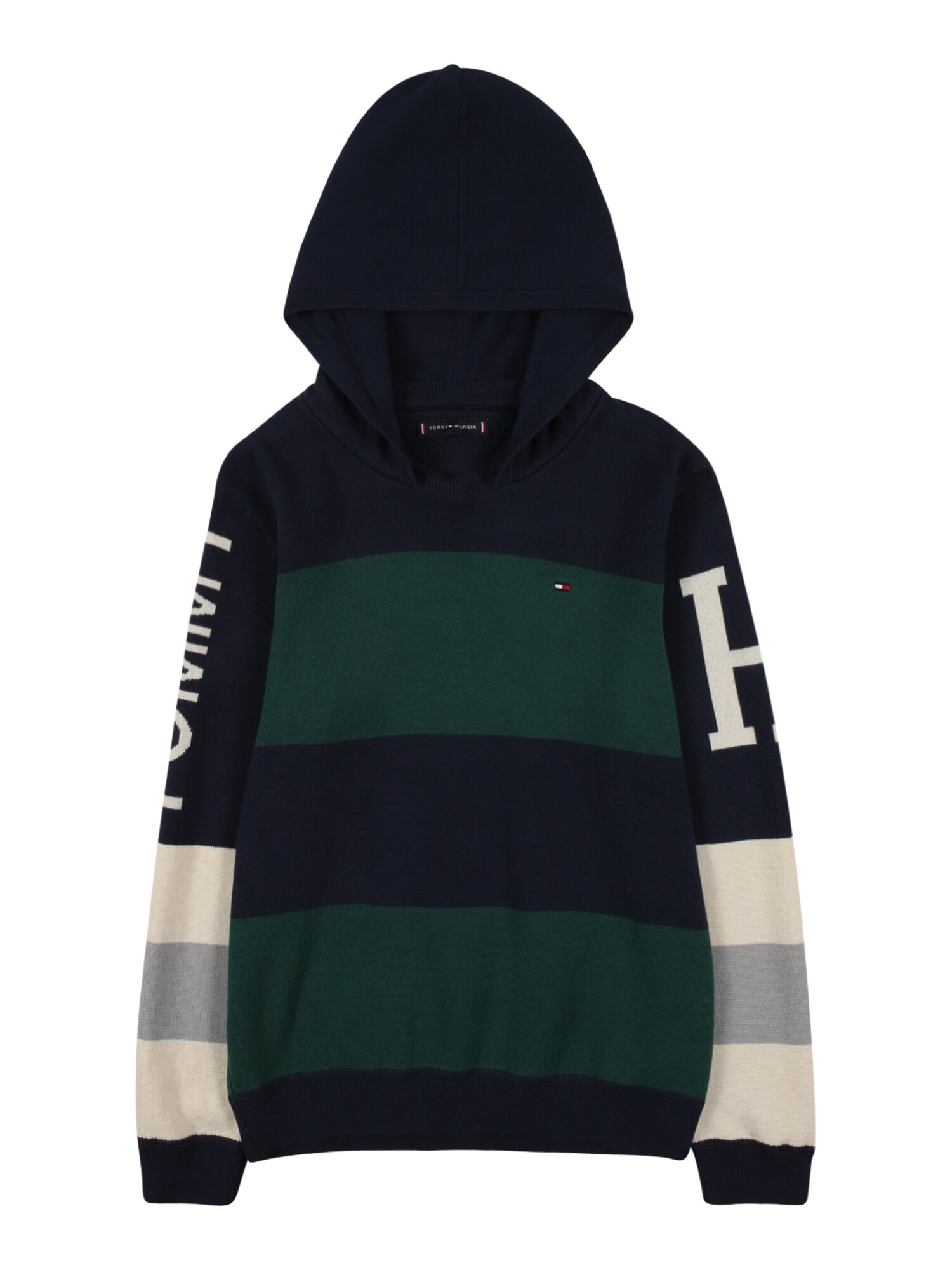 TOMMY HILFIGER Megztinis  tamsiai mėlyna / tamsiai žalia / smėlio / pilka