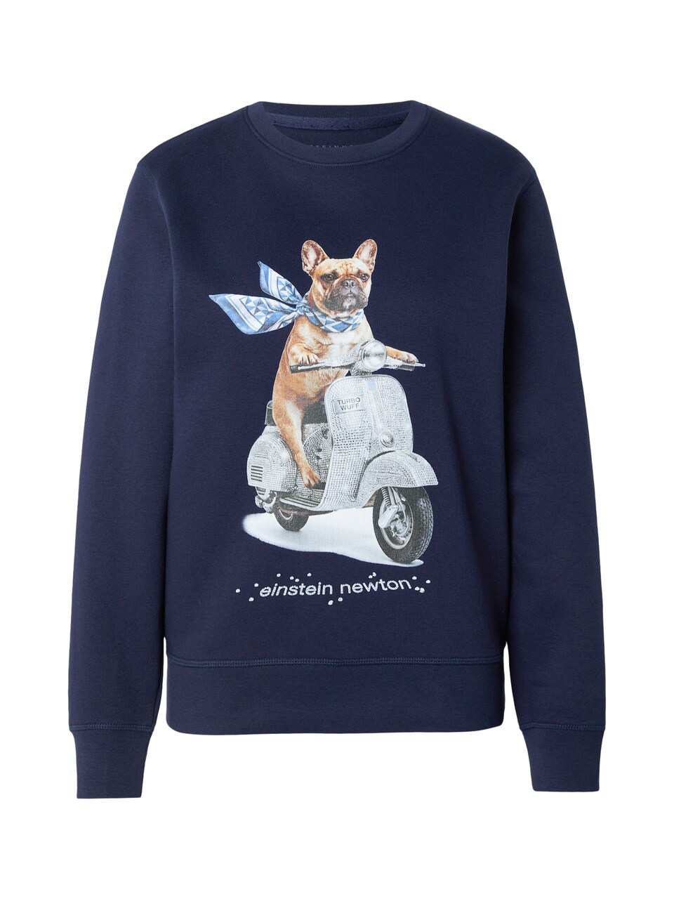 Sweatshirt 'Turbo Wuff Madison' marinblå / ljusbrun / svart