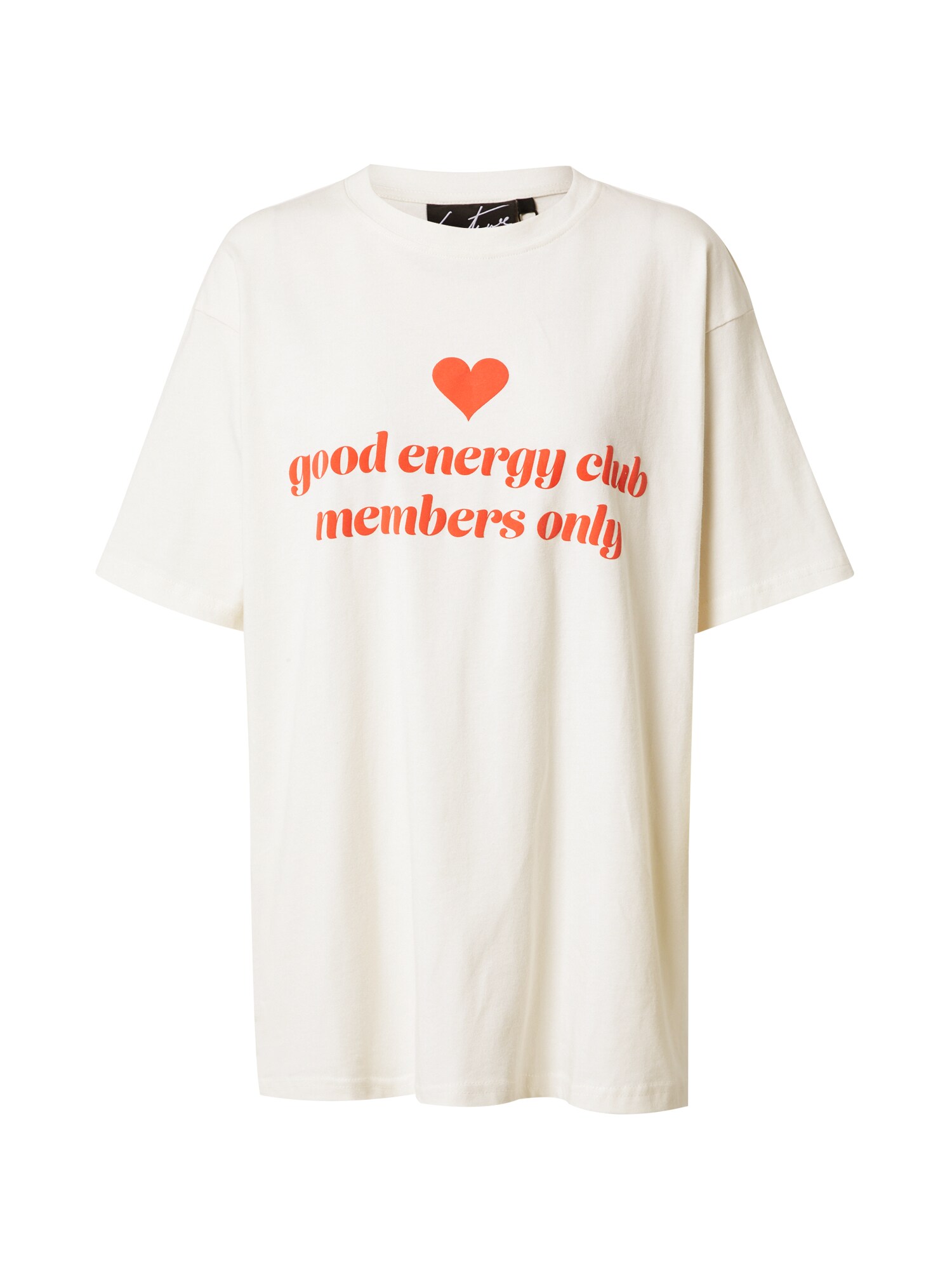 The Couture Club Marškinėliai 'Good Energy' balta / oranžinė