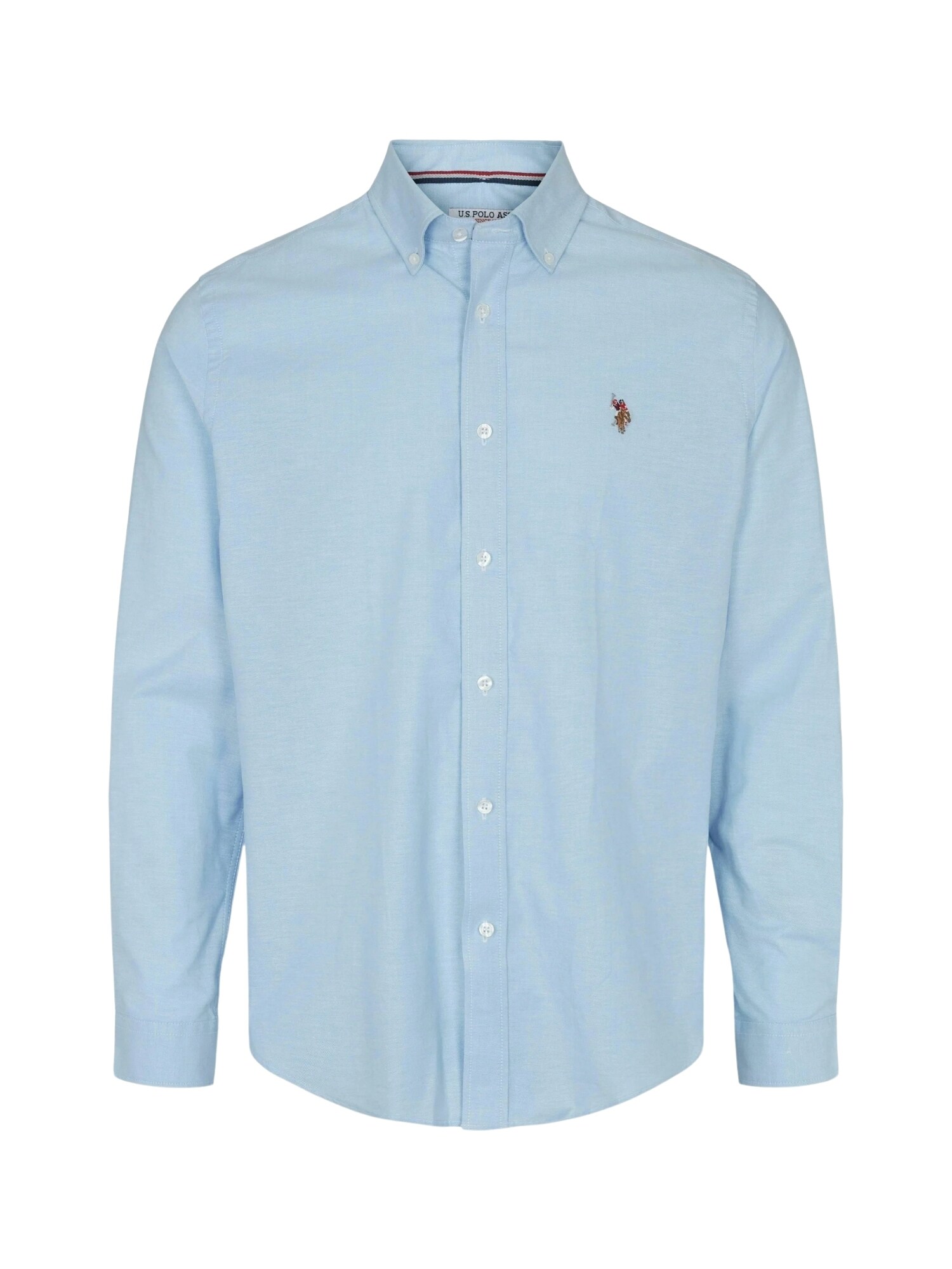 U.S. POLO ASSN. Cămașă 'UMCalvert'  albastru deschis / maro / sângeriu
