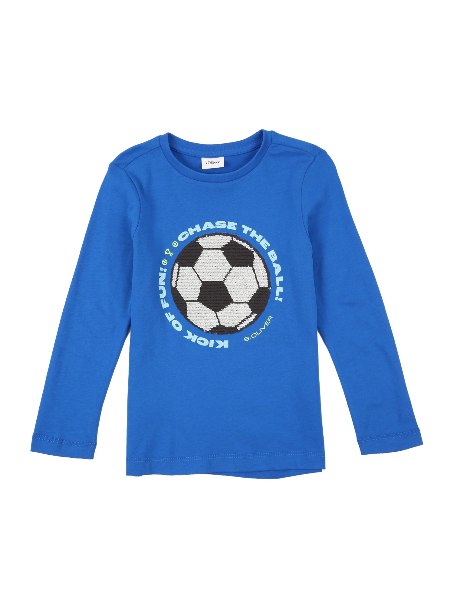 s.Oliver Tricou  albastru / azuriu / negru / alb murdar