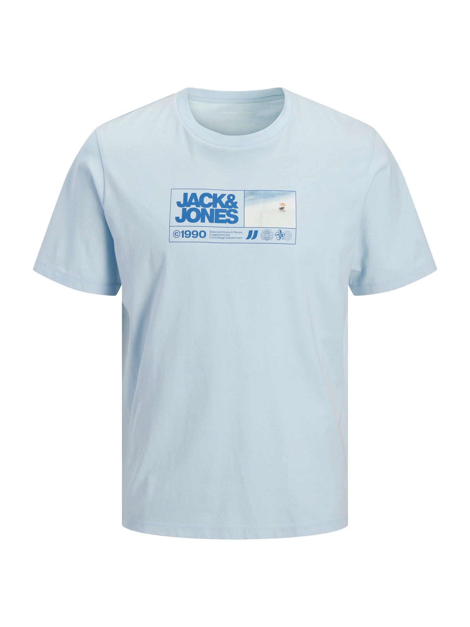 Jack & Jones Plus Tričko 'JCOMARINA'  modrá / svetlomodrá