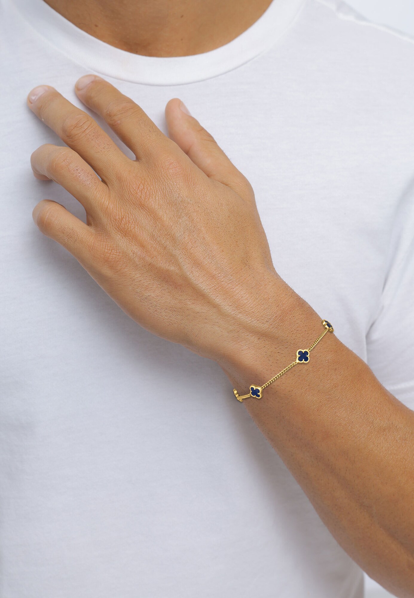 KUZZOI Brățară Kleeblatt  auriu / negru