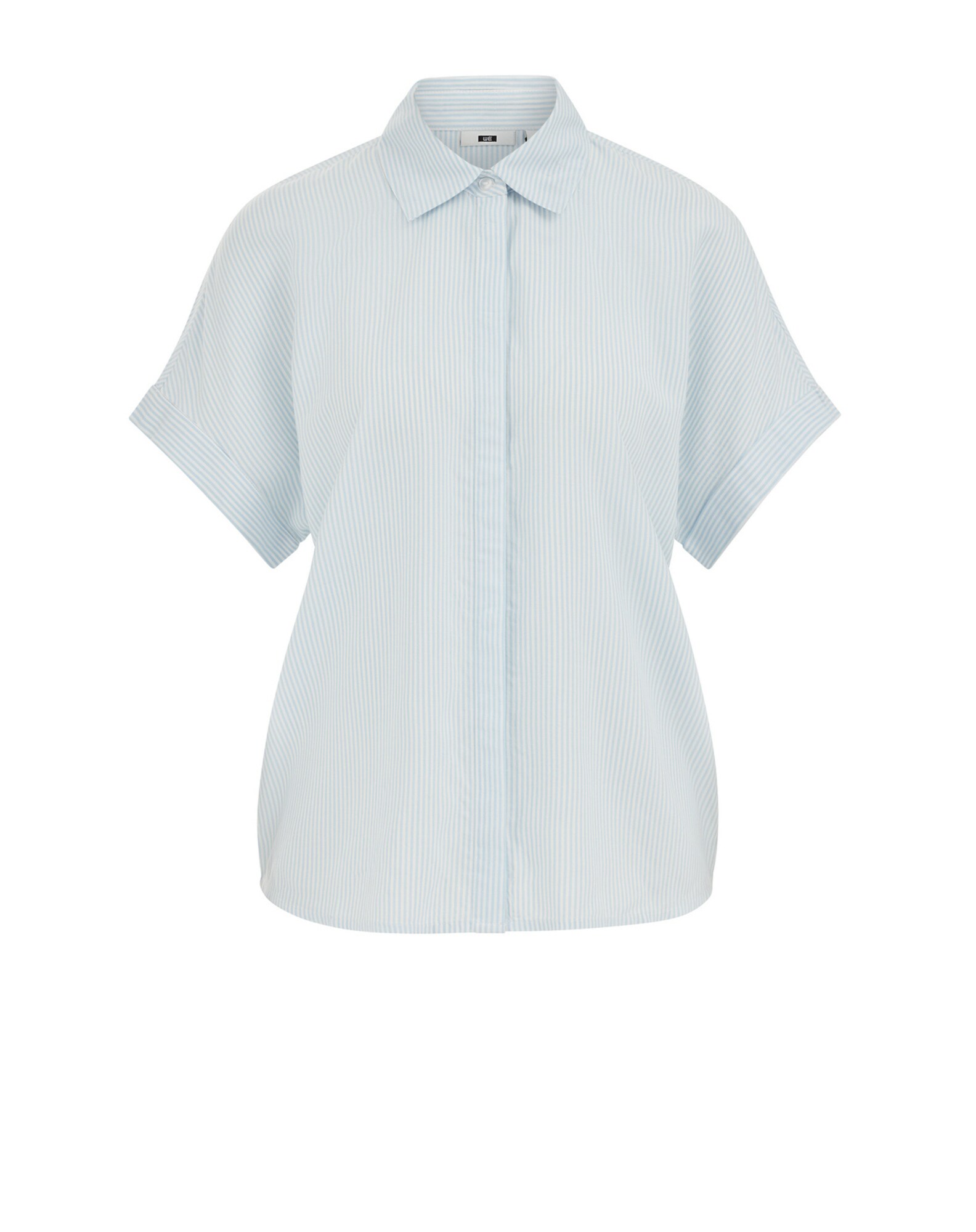 WE Fashion Bluză  albastru deschis / alb