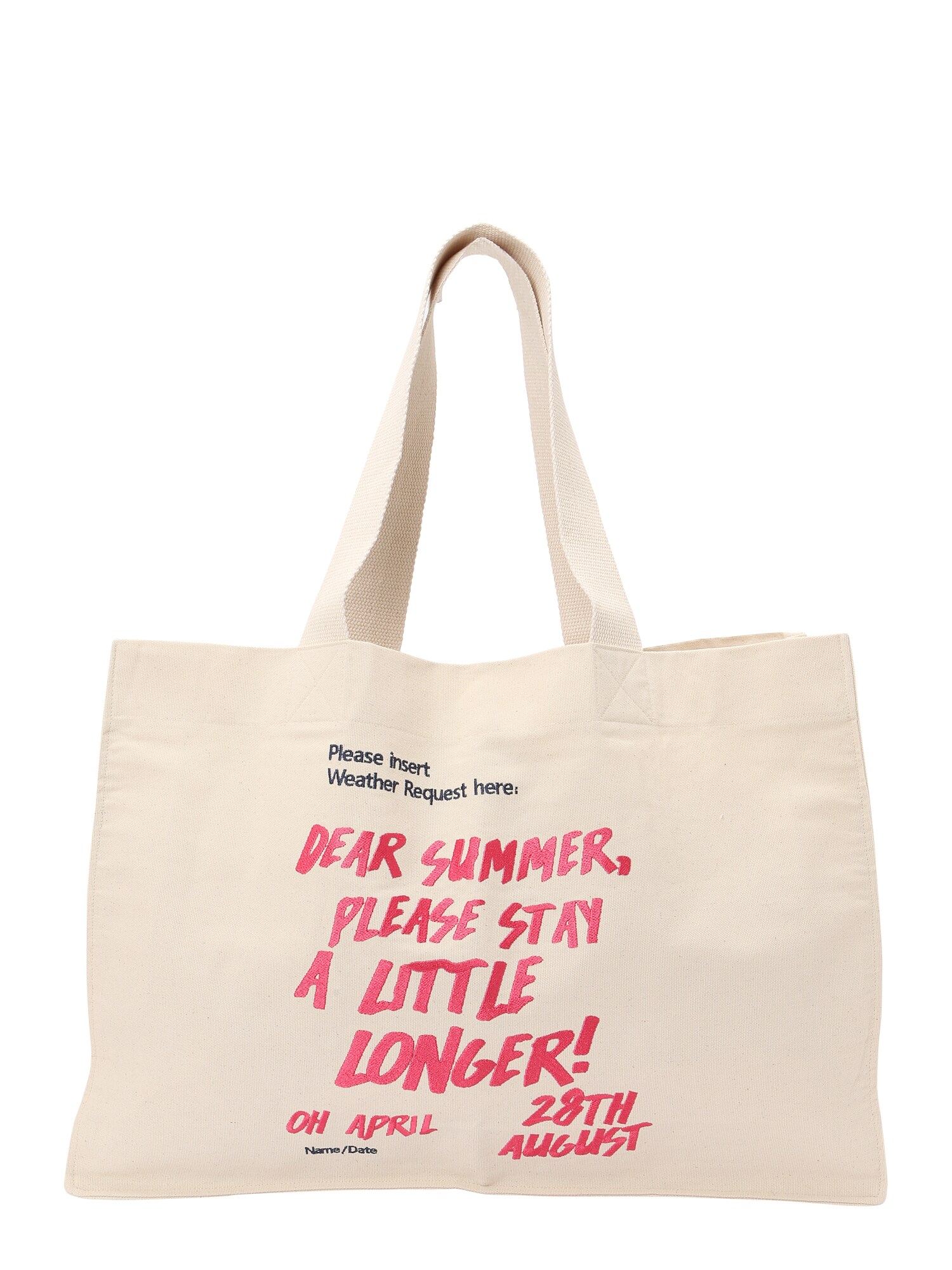 OH APRIL Shopper táska 'Dear Summer'  gránátalma / fekete / piszkosfehér akciós termékkép 1