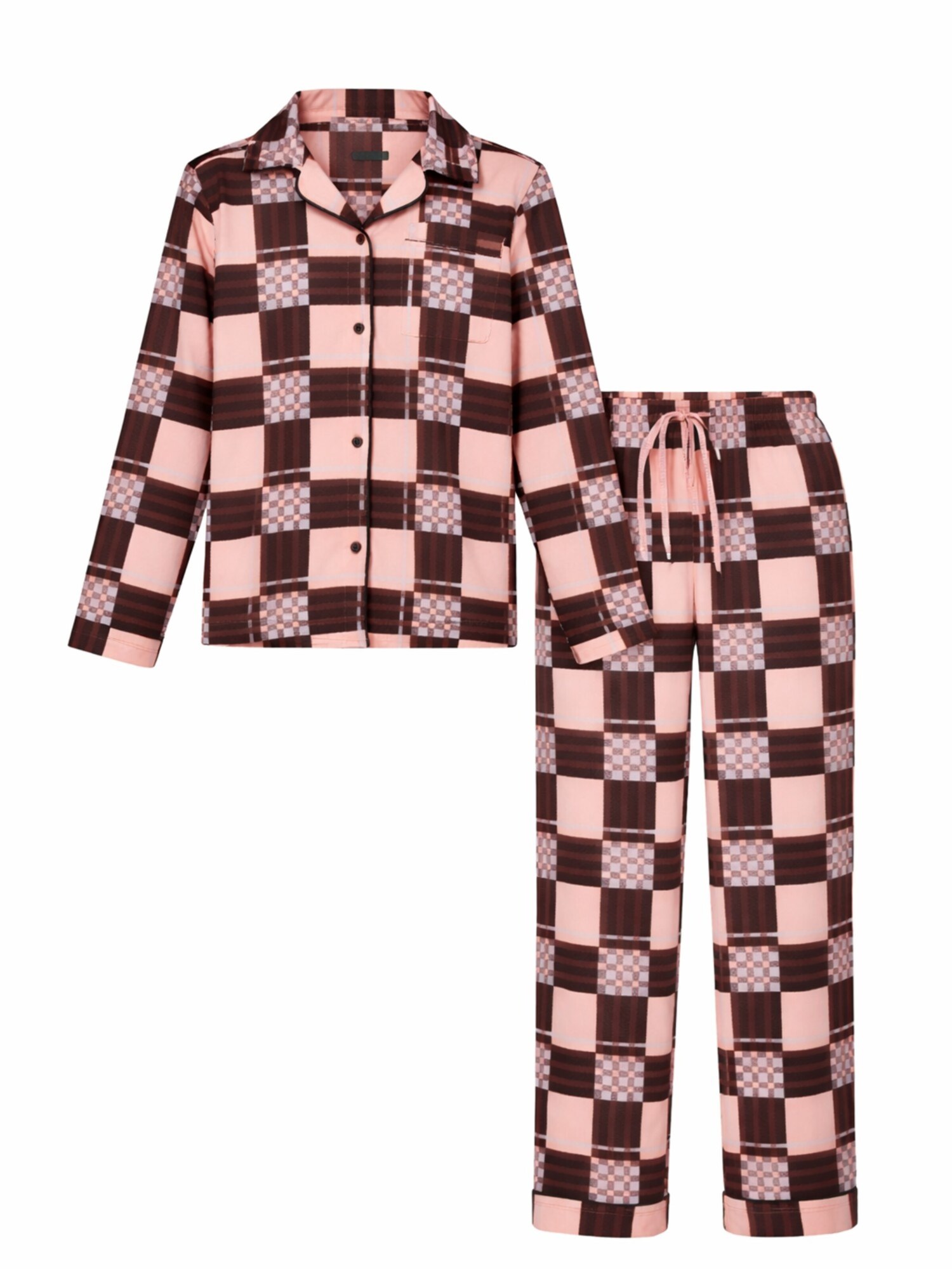 LEAFLETIC Pijama 'Leafletic Women’s Night Wear Long set' marrón / rosé
