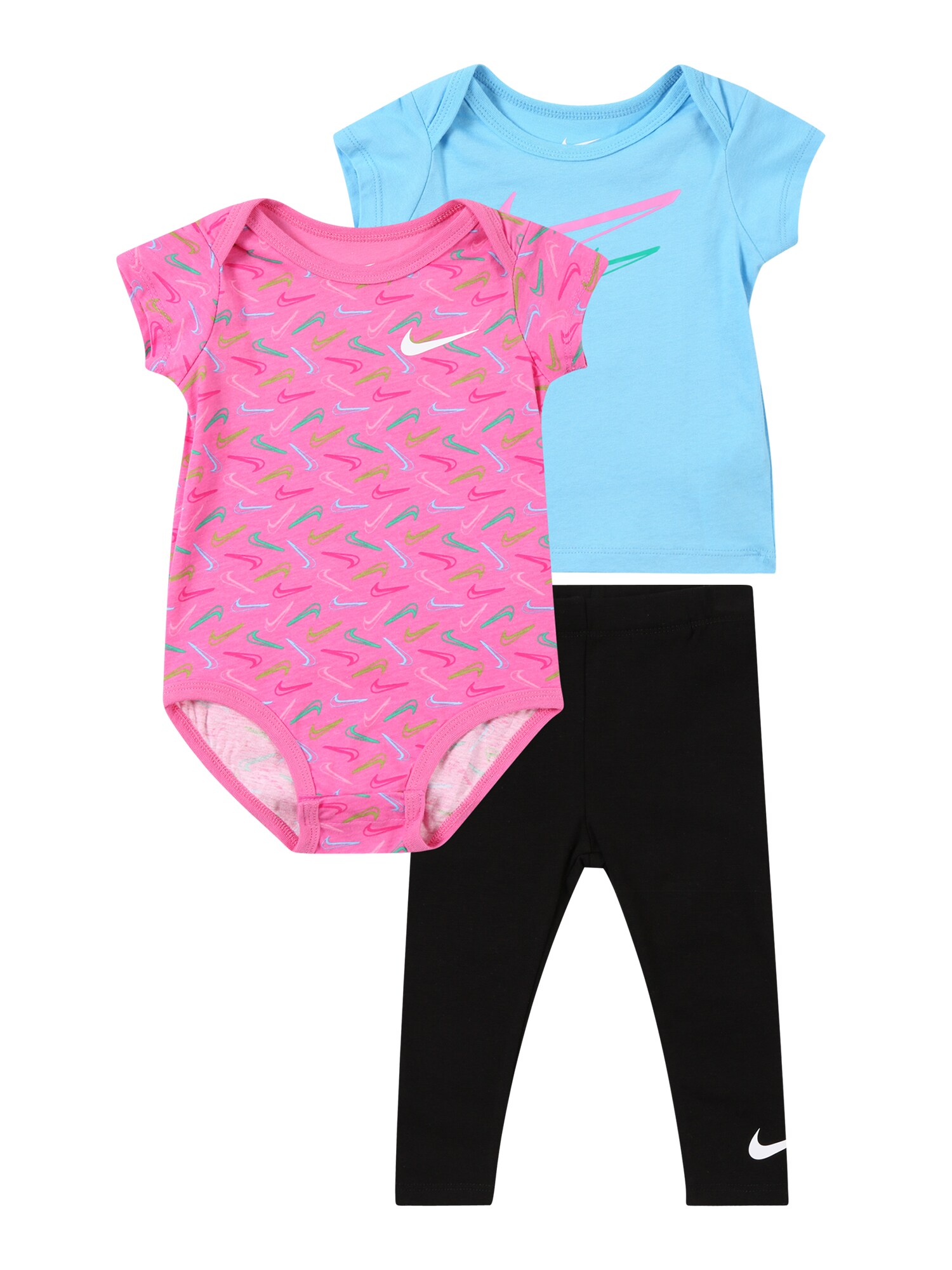 Nike Sportswear Szettek 'SWOOSH'  világoskék / világos-rózsaszín / fekete / fehér