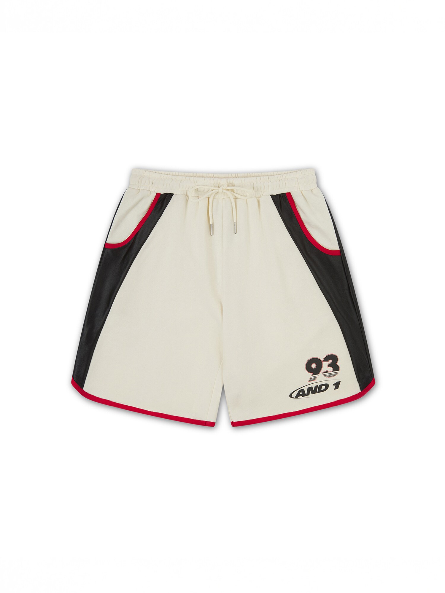 AND1 Pantaloni '93 Getäfelte'  ecru / roșu / negru