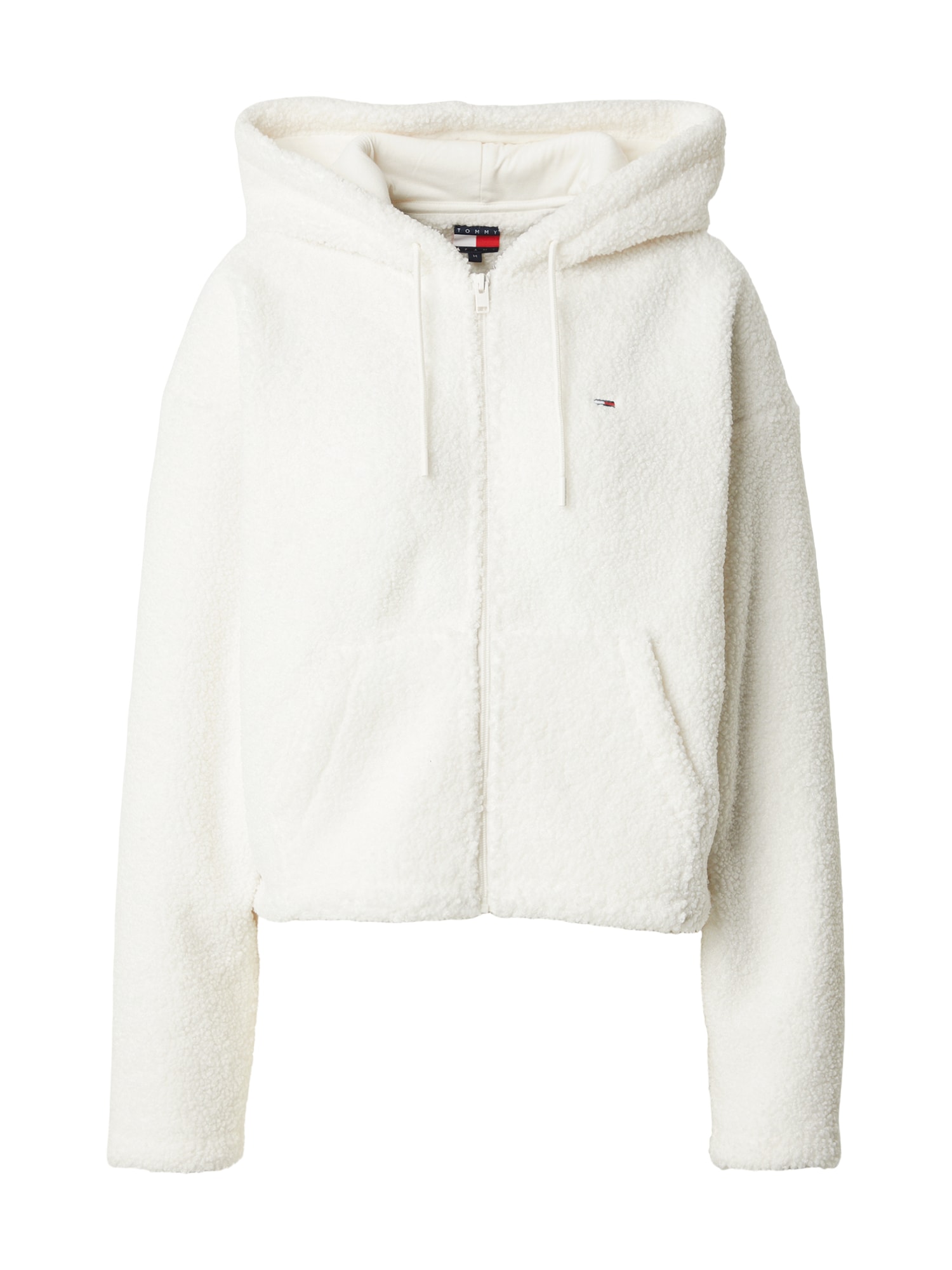 Tommy Jeans Jachetă  fleece alb
