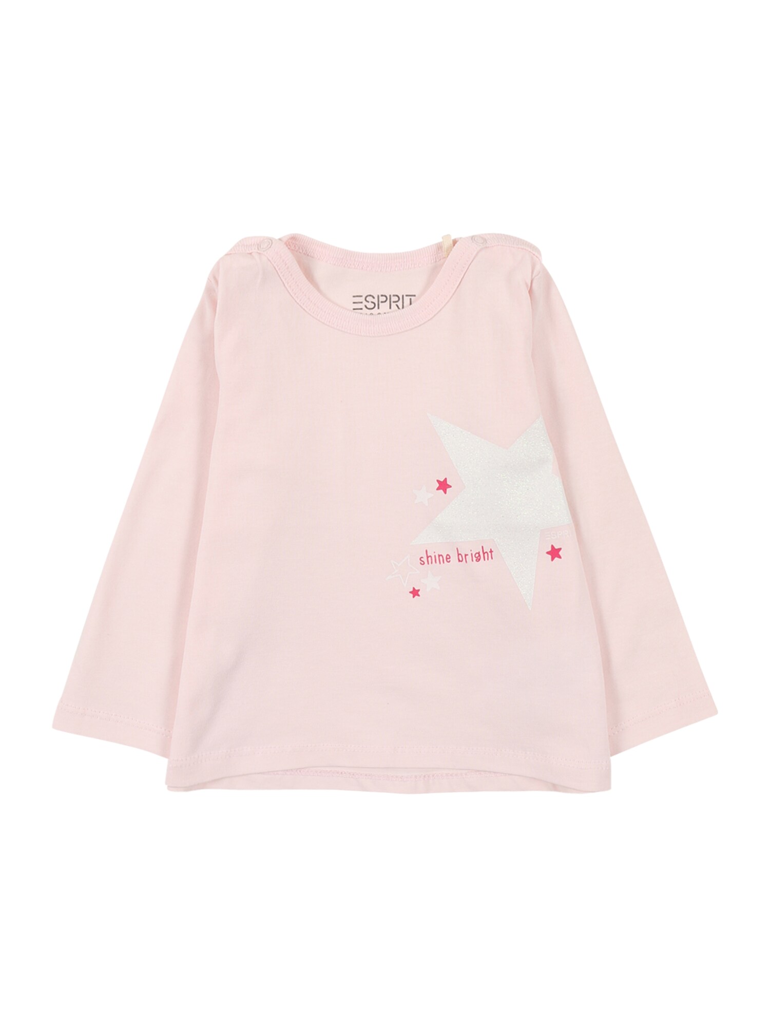 ESPRIT Marškinėliai  pudros spalva / balta / tamsiai rožinė