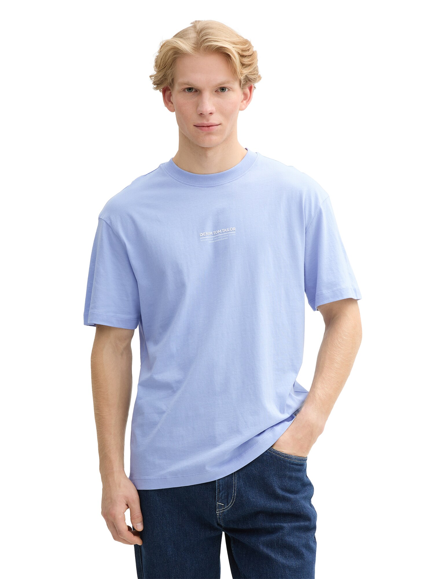 TOM TAILOR DENIM Póló  világoskék / fehér termék 2. képe