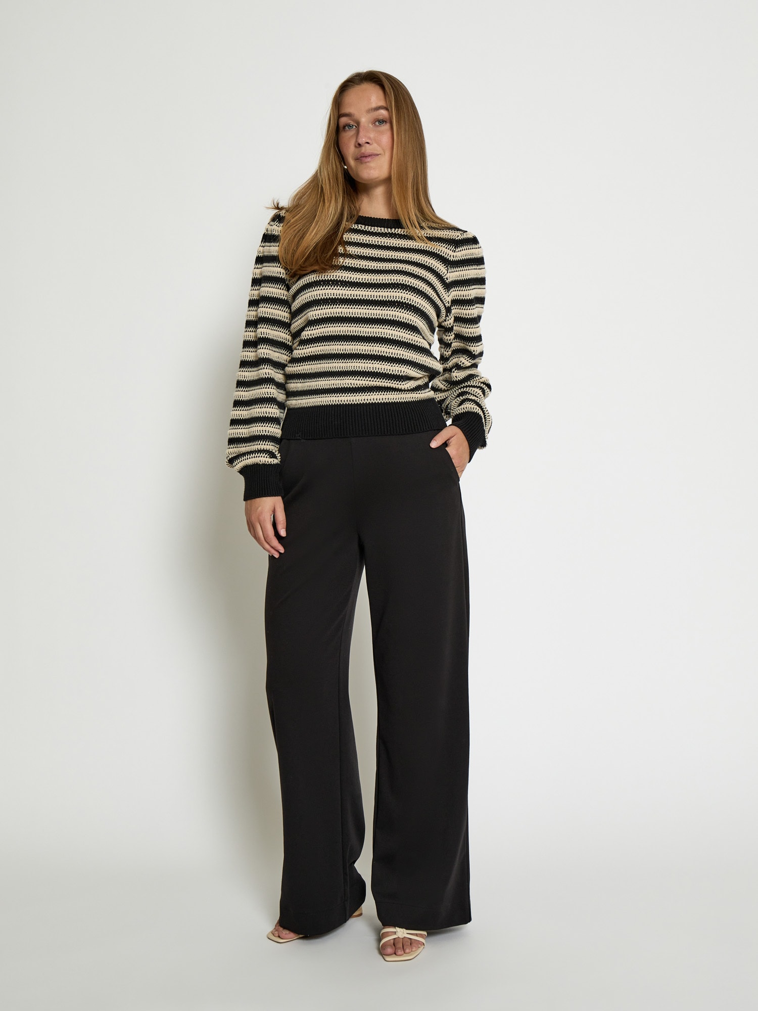 minus Pulover Sofie  crem / negru