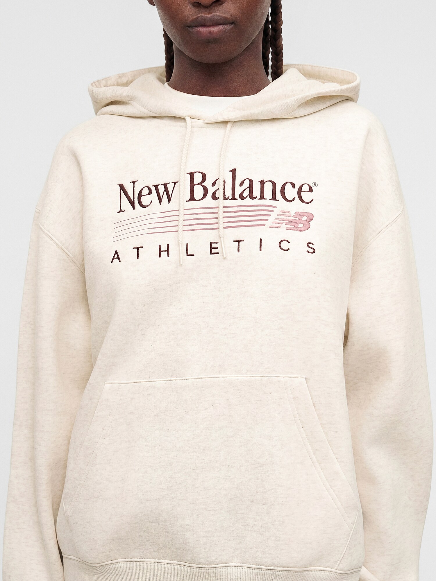 New balance Sudadera  beige moteado / marrón oscuro / altrosa – imagen 3