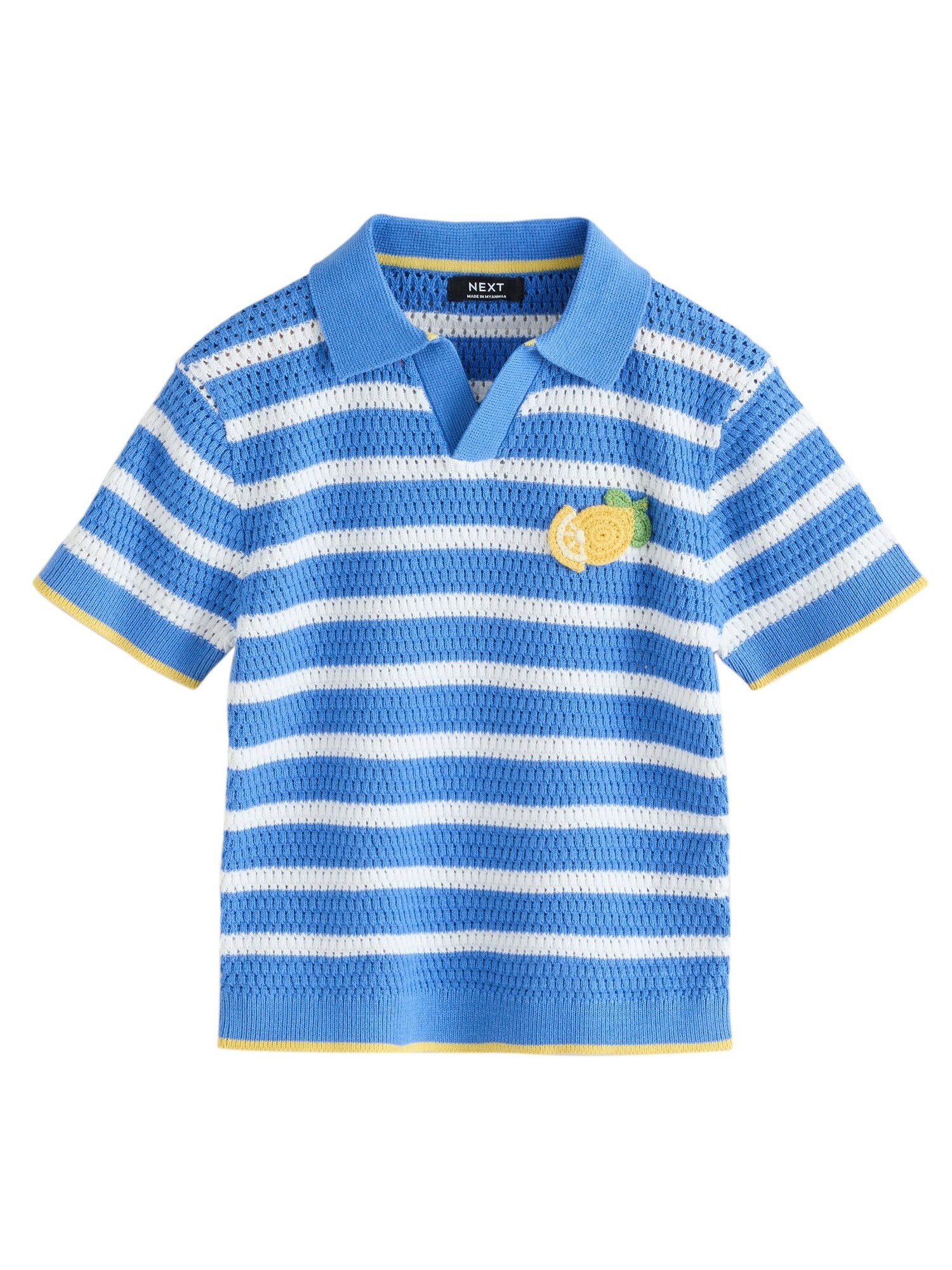 Next Tricou  albastru / galben / alb
